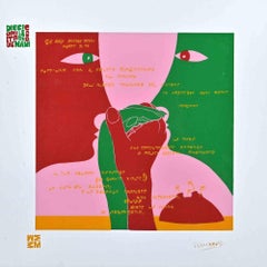 Diecicomeleditadiduemani - Screen Print on Acetate by Ennio Pouchard - 1973