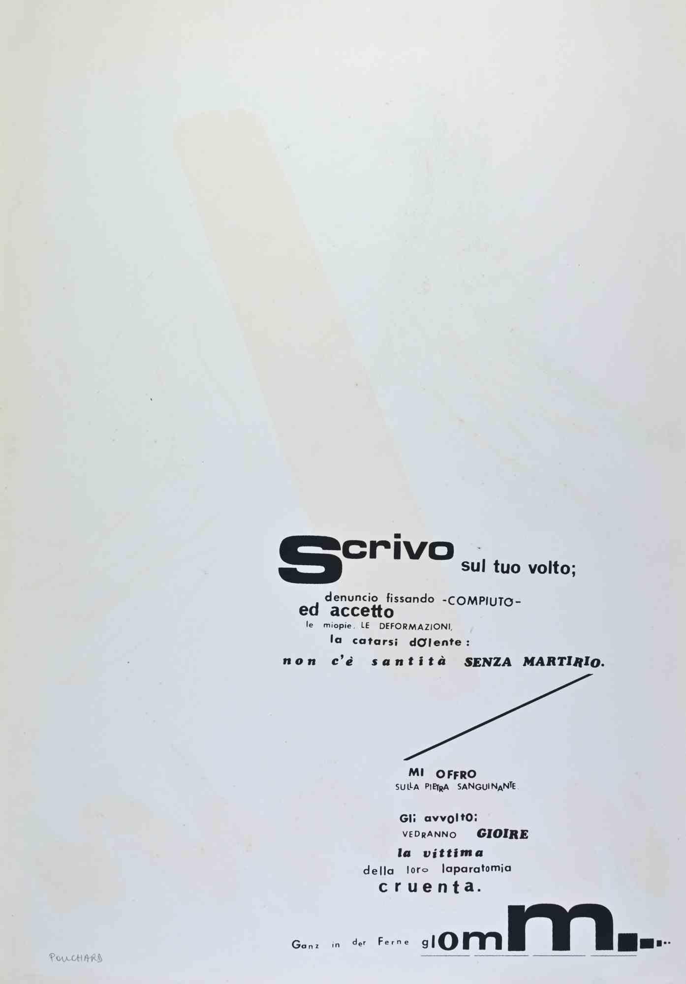 Escribo es una impresión en Offset y serigrafía realizada por Pouchard en la década de 1970.

Firmado a mano en la parte inferior izquierda a lápiz

Buen estado.