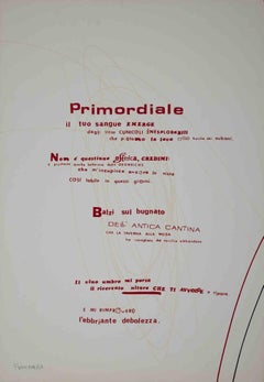 Vintage Visual Poem - Screen Print by Ennio Pouchard - 1970