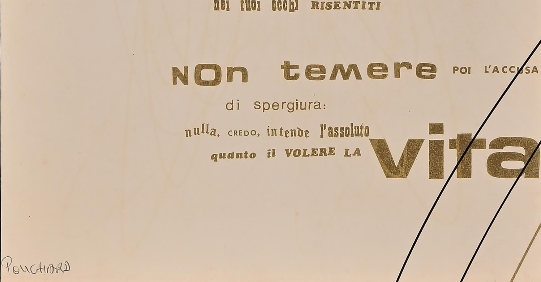 Poesia visiva - Serigrafia originale di Ennio Pouchard - Anni '70 in vendita 1