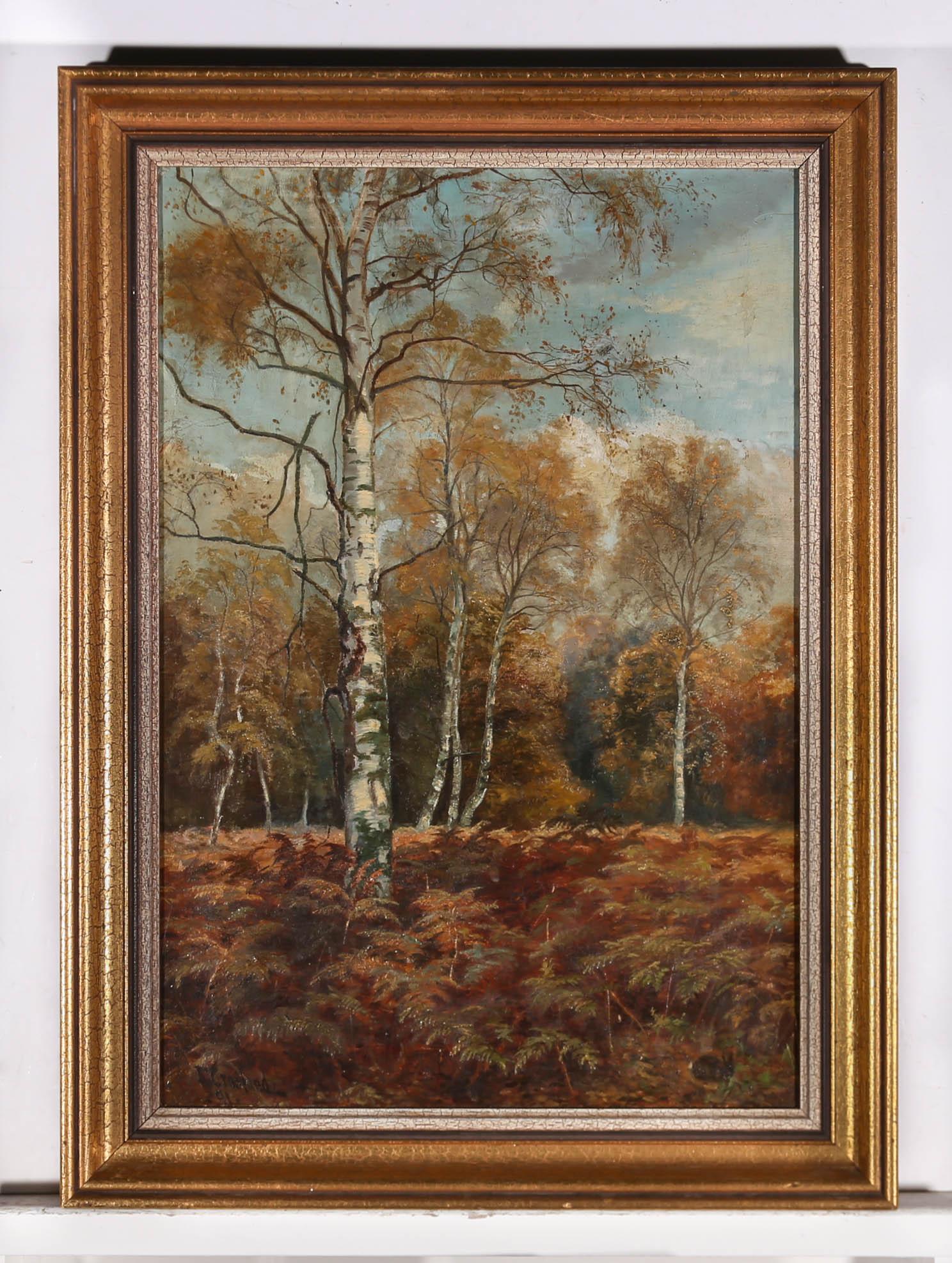 Enoch Crosland (1860-1945) - 1991 Óleo, Un paseo por el bosque 2