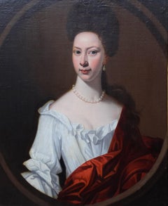 Portrait of Mrs Harborough - British 18th century art portrait lady oil painting
