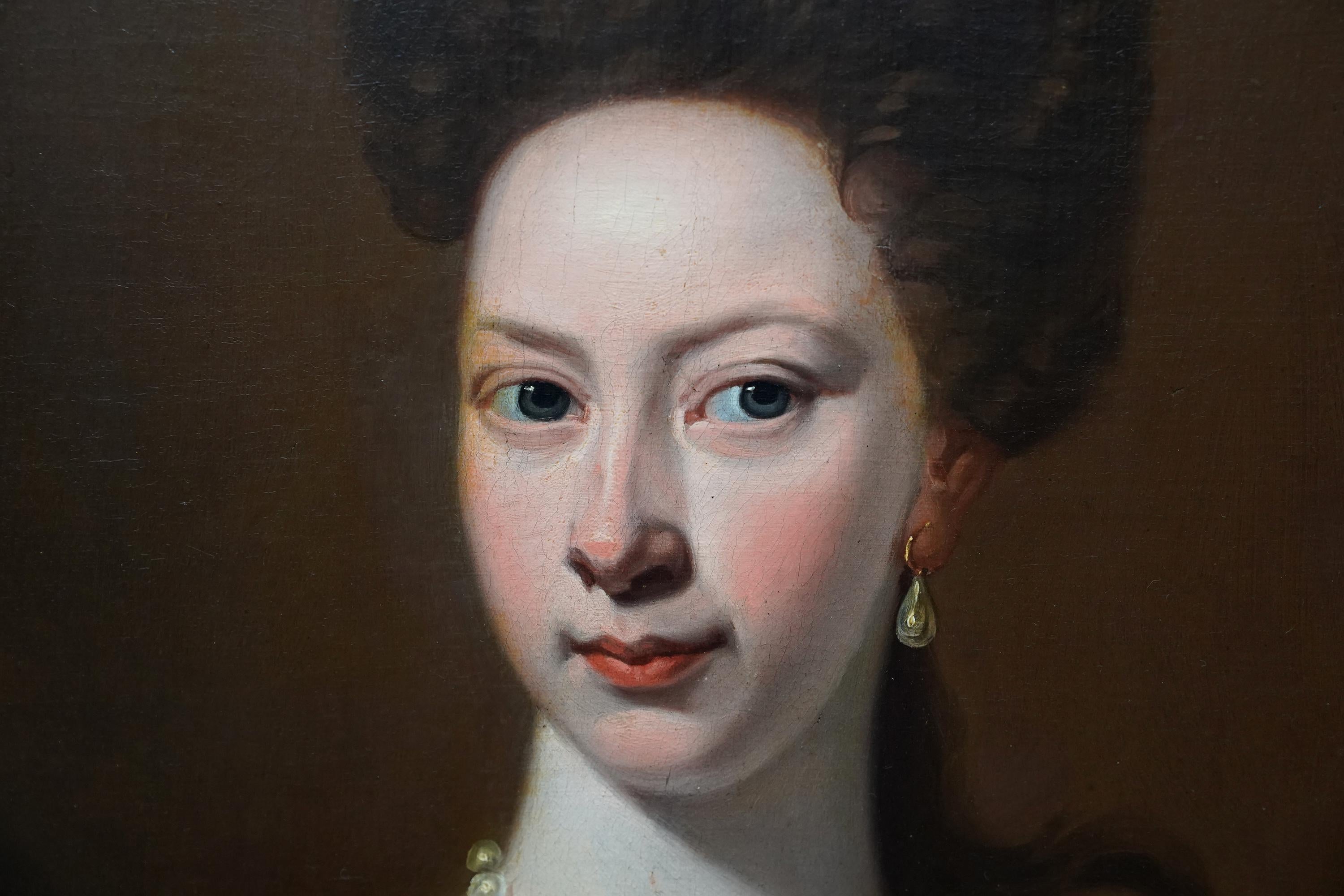 Porträt von Mrs Harborough – britisches Kunstporträt einer Dame aus dem 18. Jahrhundert, Ölgemälde im Angebot 2