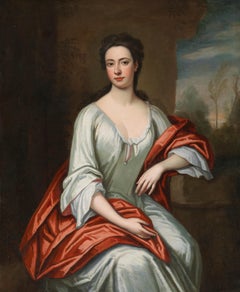 18th century Portrait of a Lady with a red cloak