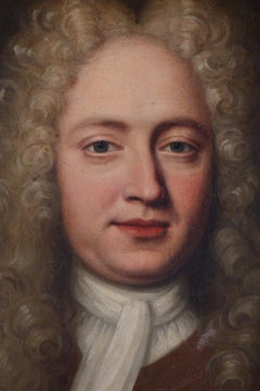 Portrait of a Bewigged Gentleman, Oil on Canvas, Early 18th Century