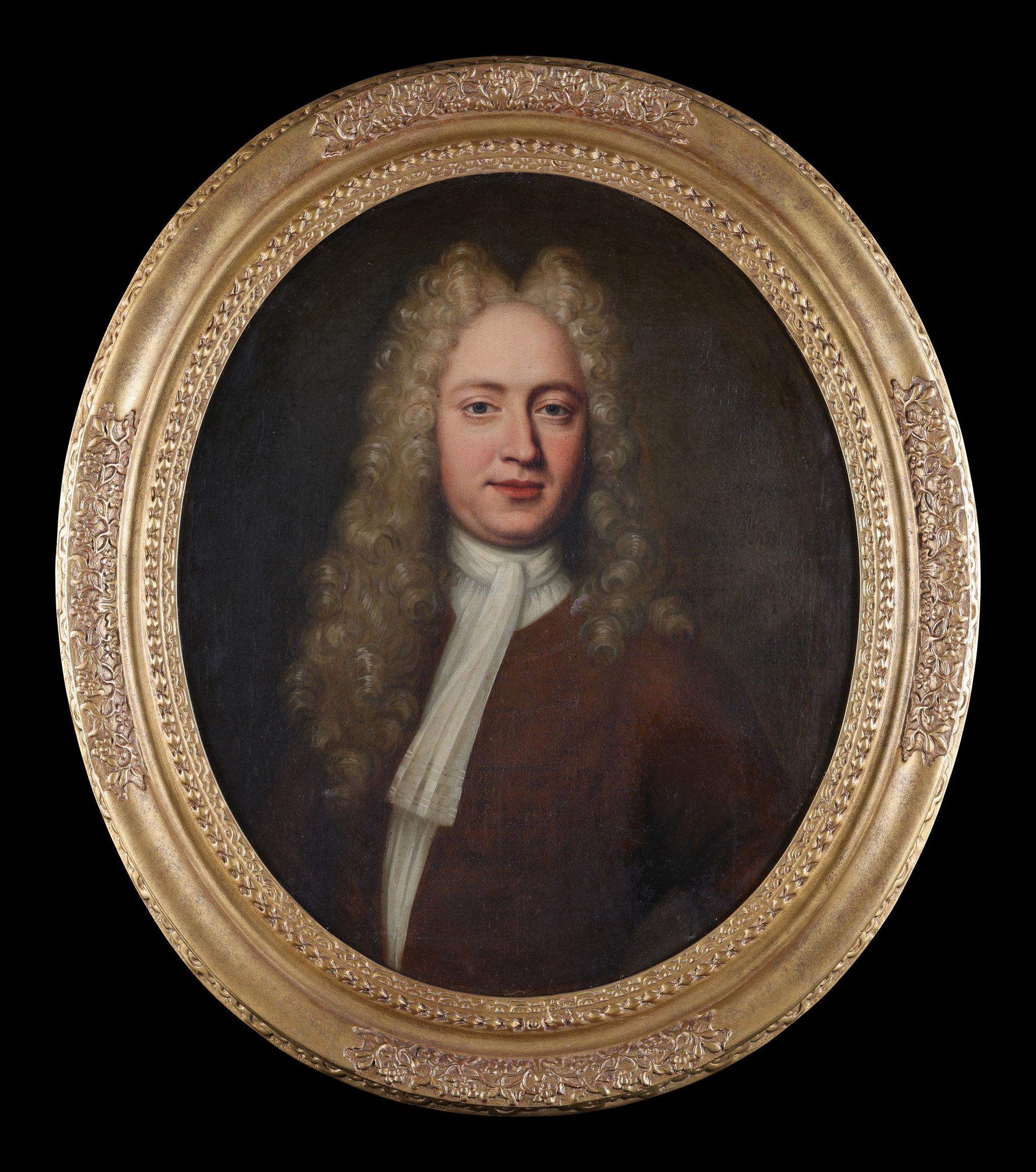 Figurative Painting di Enoch Seeman - Ritratto di un gentiluomo con i capelli rossi