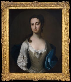 Enoch Seeman - Portrait of Jane Harris (later Jane Bigg) in White Dress and Blue Mantle c.1731 Portrait of Jane Harris (later Jane Bigg) in White Dress and Blue Mantle c.1731