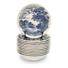 Enoch Wedgwood Countryside Blue Berry Bowls, England