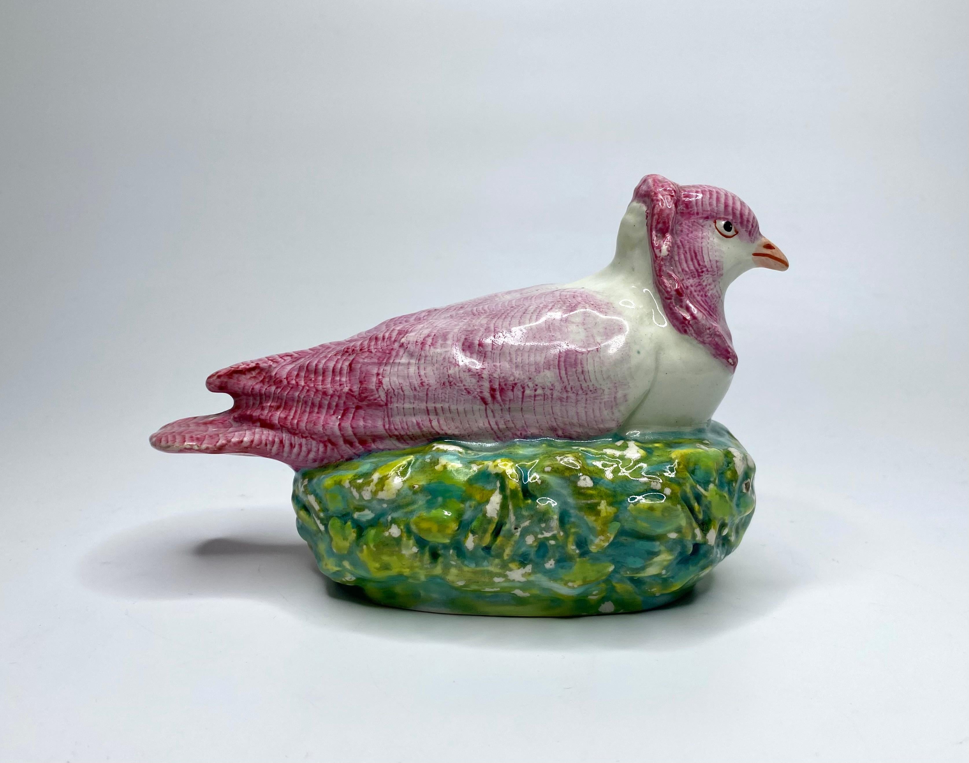 Georgian Enoch Wood pottery dove on nest, Staffordshire, c. 1820. For Sale