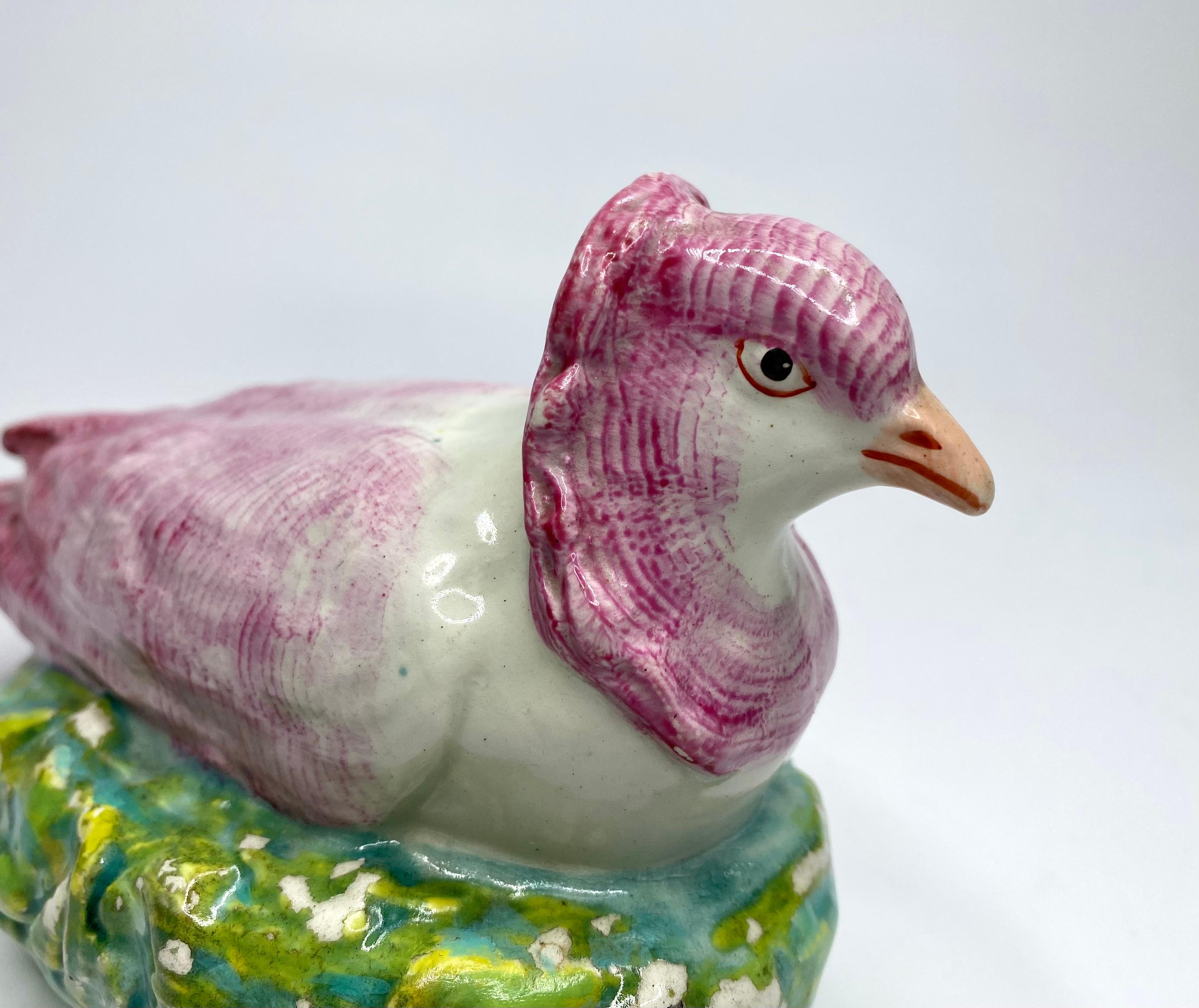 English Enoch Wood pottery dove on nest, Staffordshire, c. 1820. For Sale