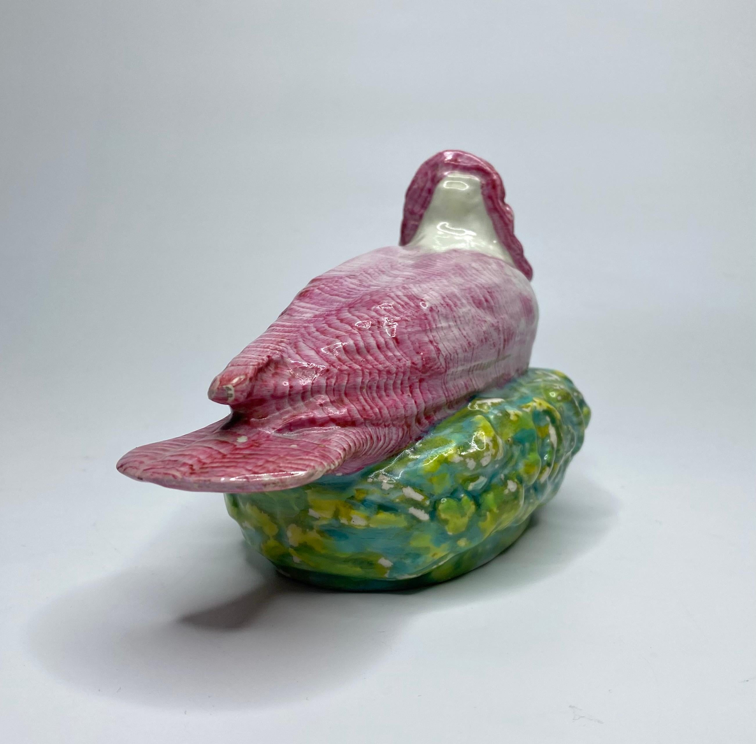 Early 19th Century Enoch Wood pottery dove on nest, Staffordshire, c. 1820. For Sale