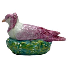 Used Enoch Wood pottery dove on nest, Staffordshire, c. 1820.