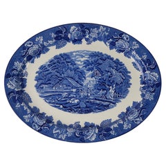 Enoch Wood's Blue and White English Scenery Platter, England