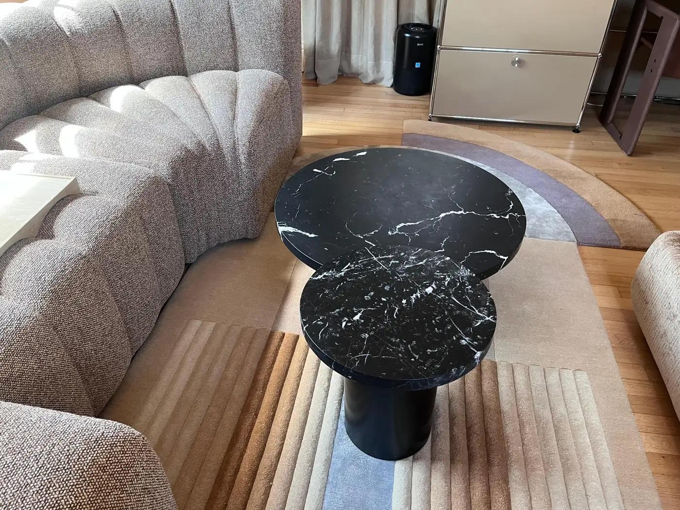 Enoki Black Marble Top Side Table  by Philipp Mainzer in Stock For Sale 6