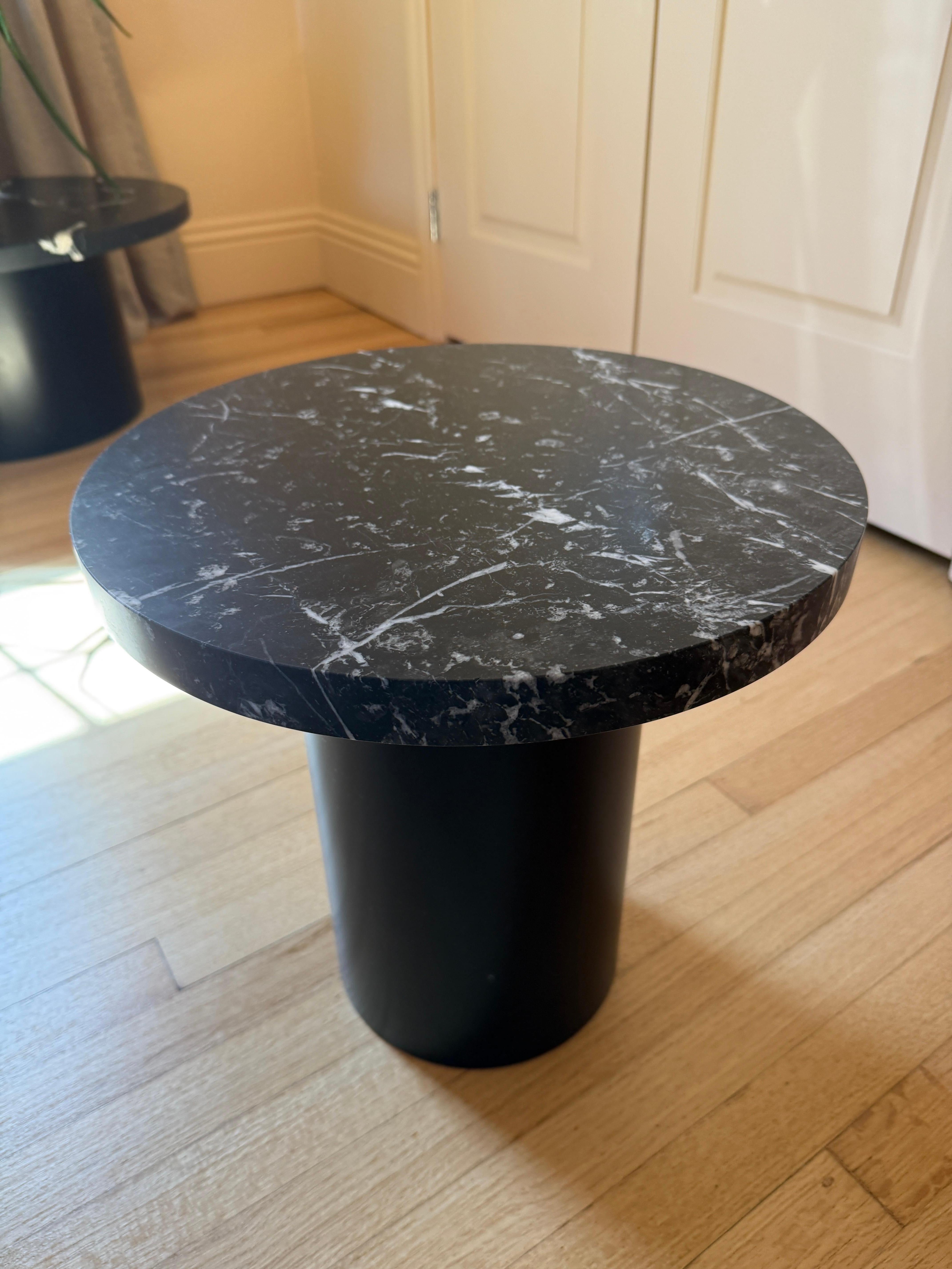 Contemporary Enoki Black Marble Top Side Table  by Philipp Mainzer in Stock For Sale