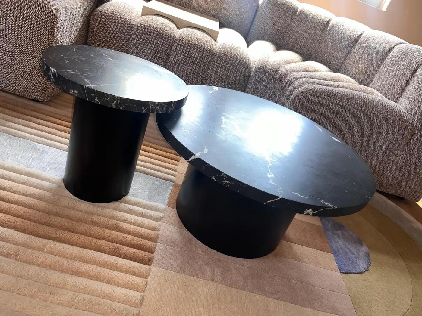 Enoki Black Marble Top Side Table  by Philipp Mainzer in Stock For Sale 2