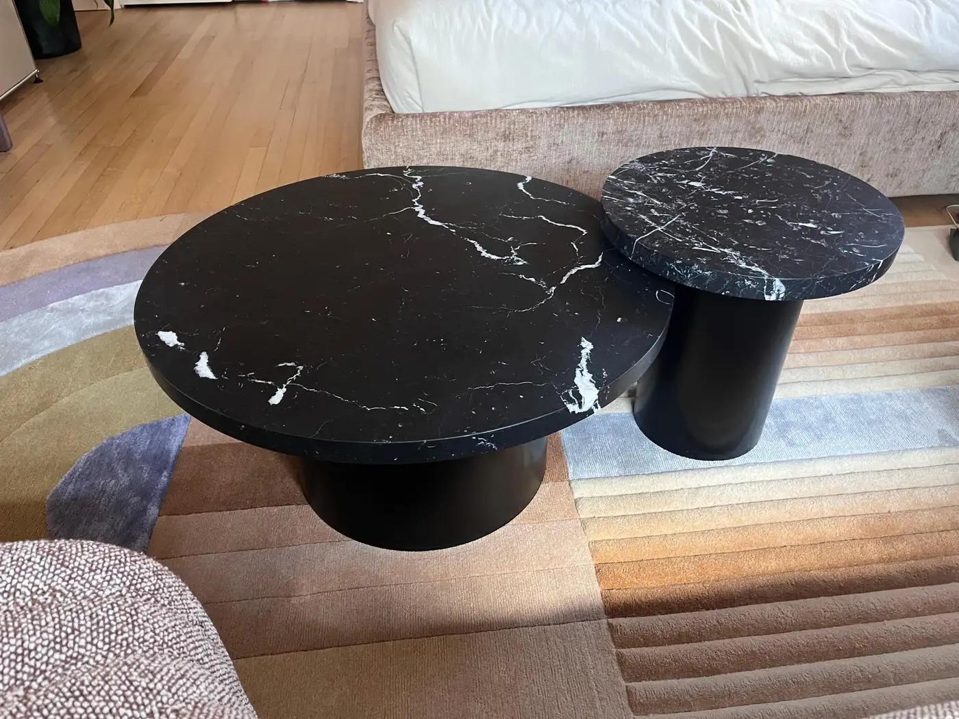 Enoki Black Marble Top Side Table  by Philipp Mainzer in Stock For Sale 3