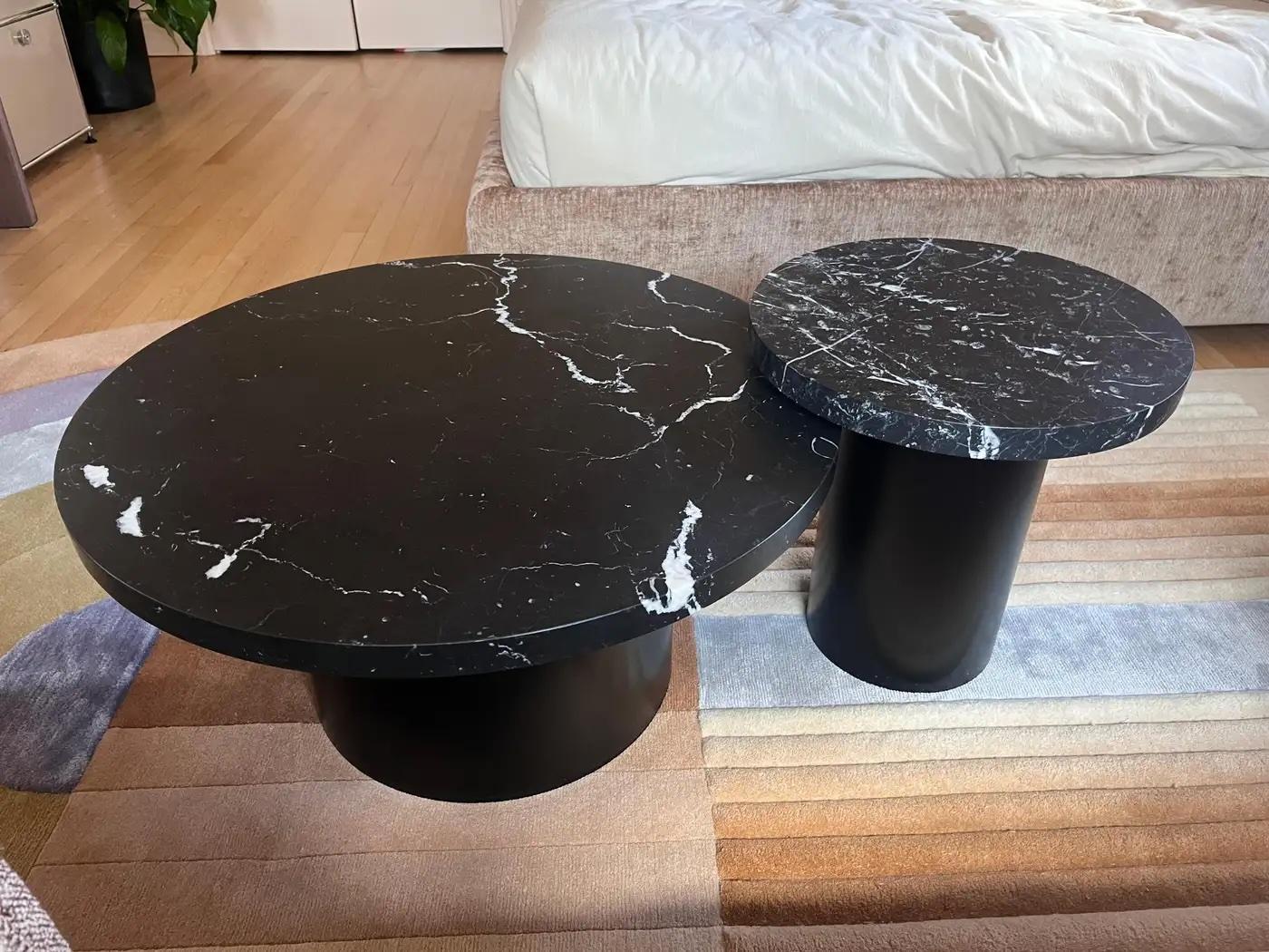 Enoki Black Marble Top Side Table  by Philipp Mainzer in Stock For Sale 4