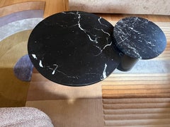 Enoki Set of Two Black Marble-Top Tables by Philipp Mainzer in Stock