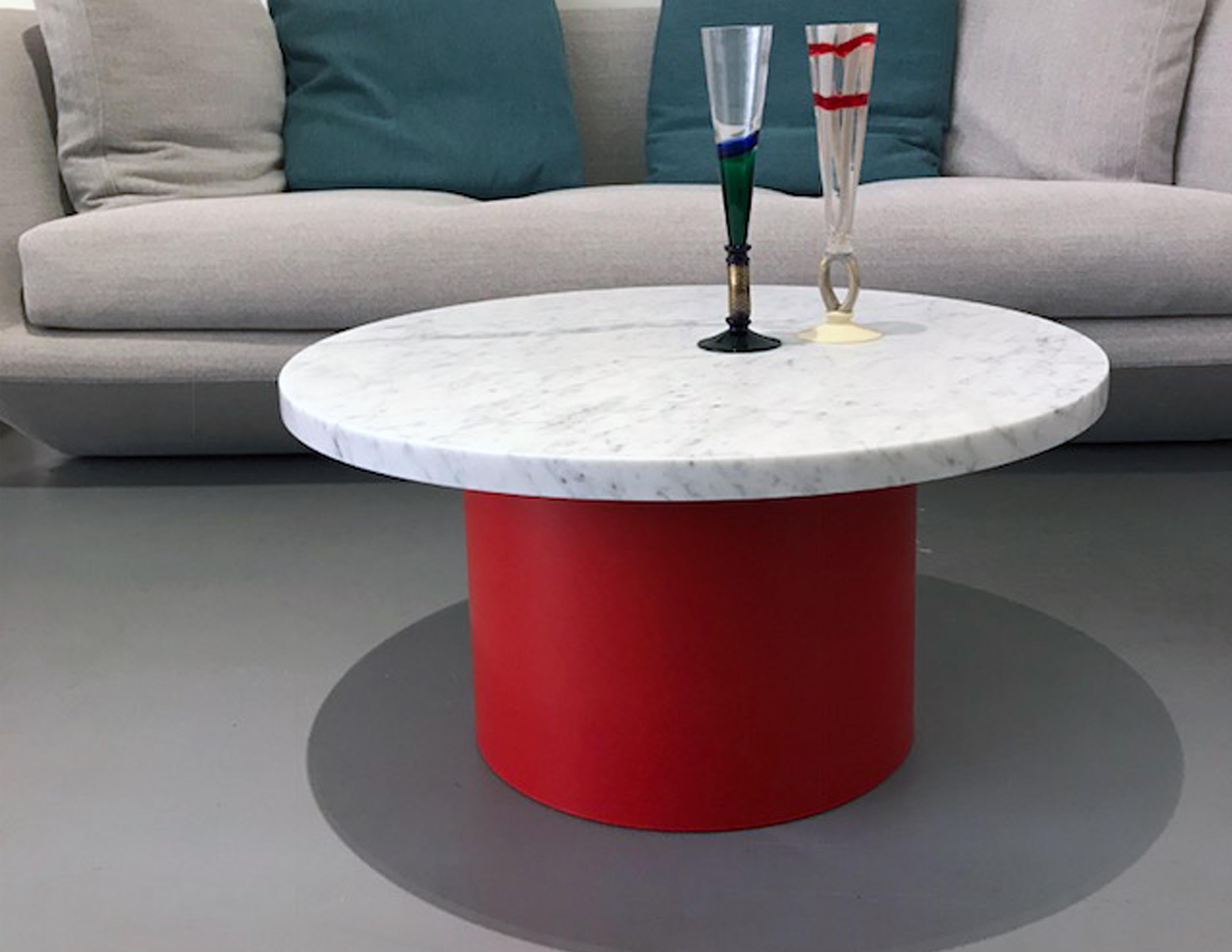 European Enoki White Marble-Top Side Table by Philipp Mainzer in Stock For Sale