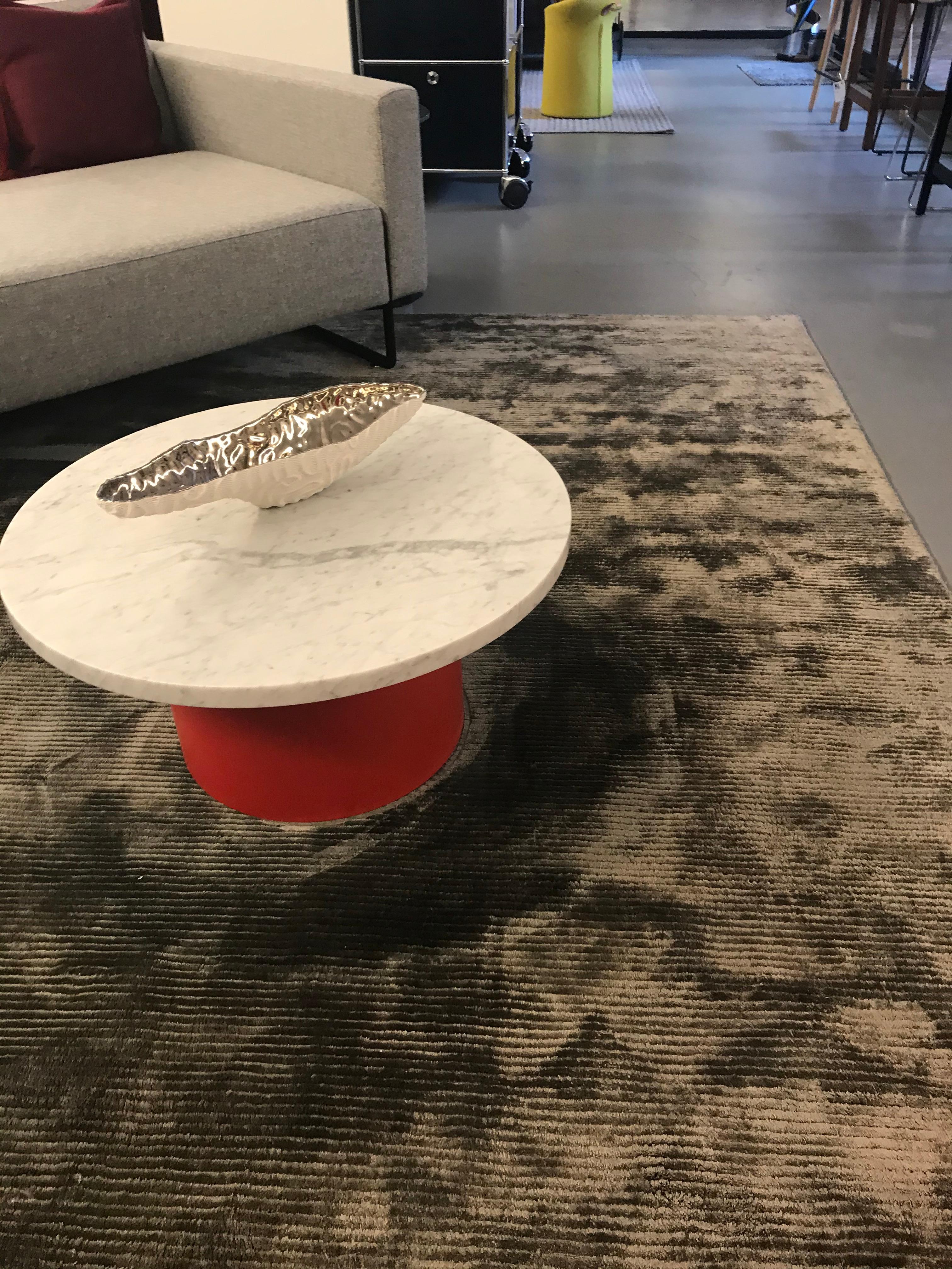 Contemporary Enoki White Marble-Top Side Table by Philipp Mainzer in Stock For Sale