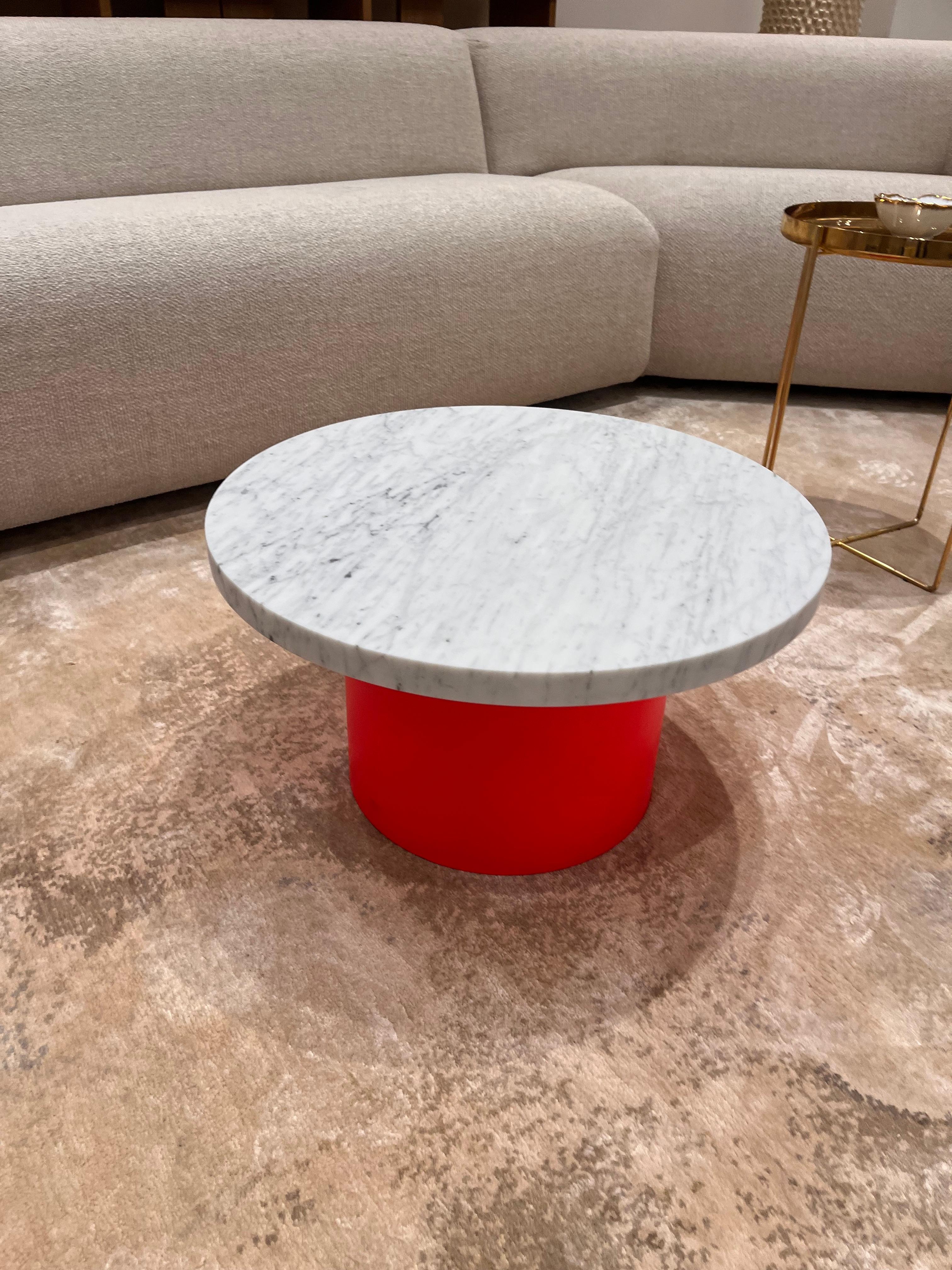 Enoki White Marble-Top Side Table by Philipp Mainzer in Stock For Sale 2