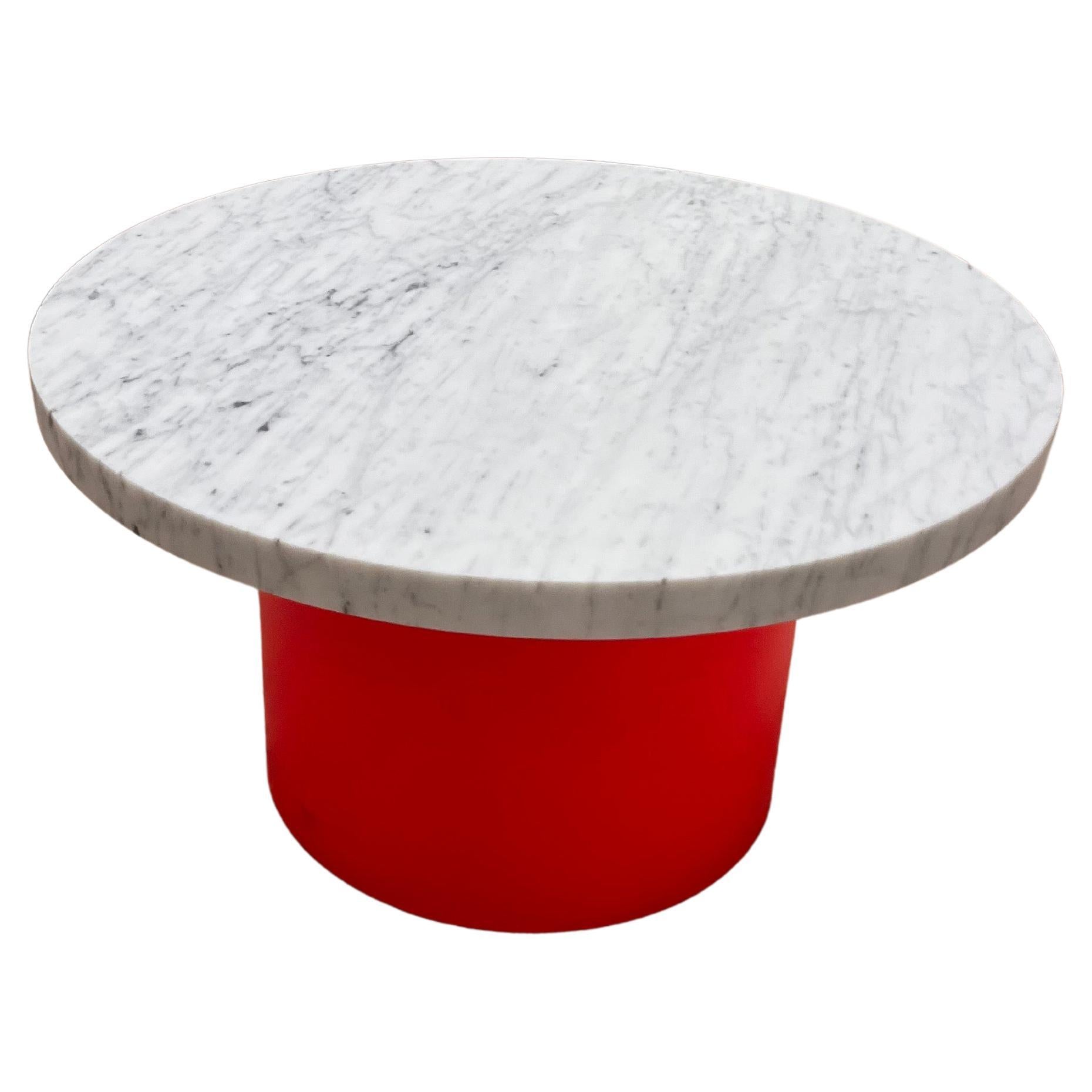 Enoki White Marble-Top Side Table by Philipp Mainzer in Stock For Sale