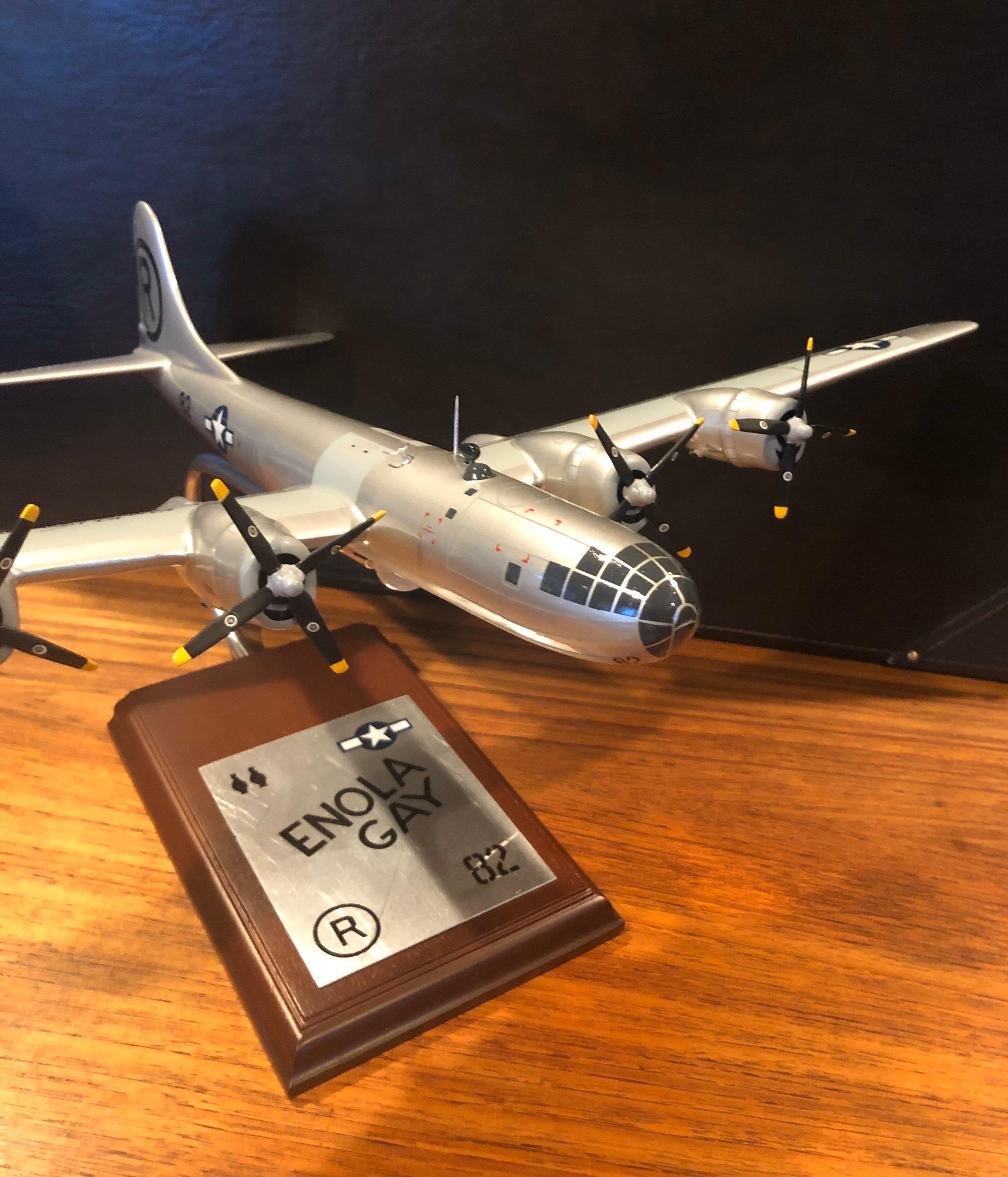 American Enola Gay B-29 Bomber Model Airplane Signed by Navigator Dutch Van Kirk WW II