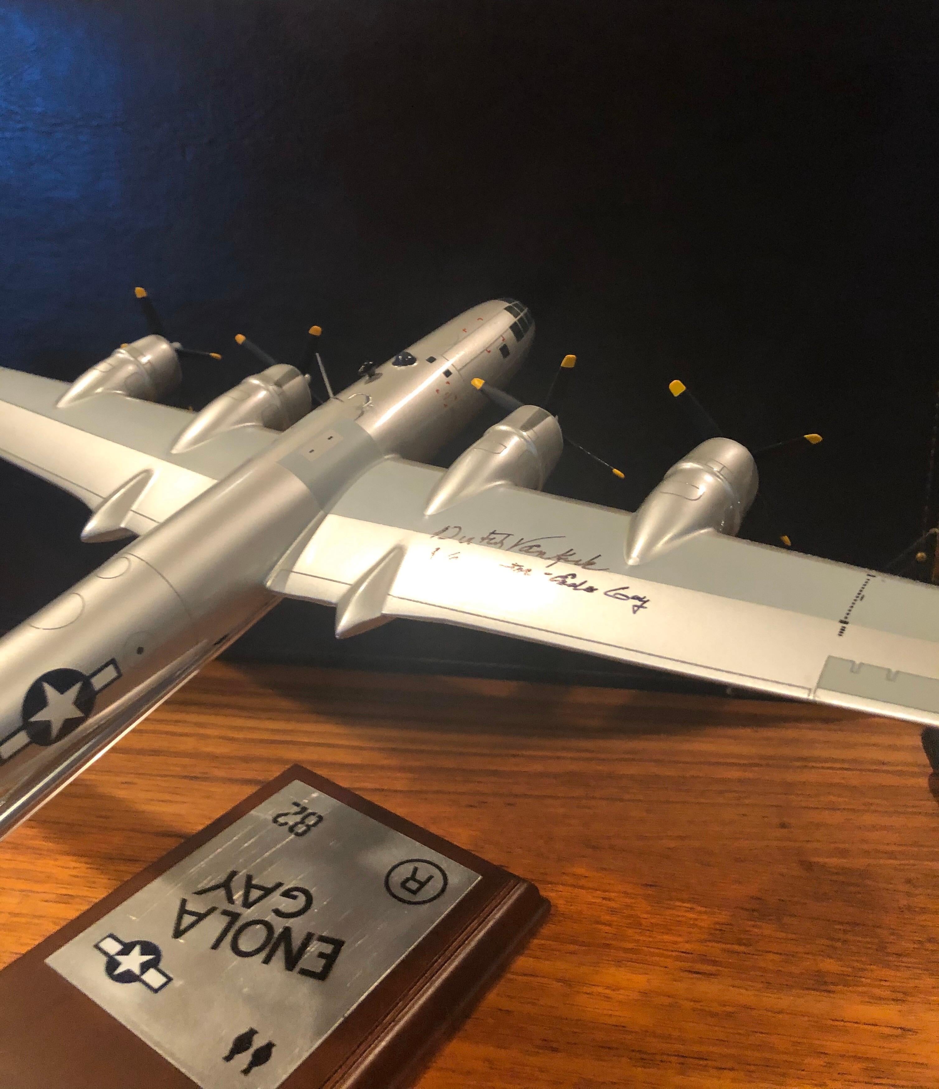 Plastic Enola Gay B-29 Bomber Model Airplane Signed by Navigator Dutch Van Kirk WW II