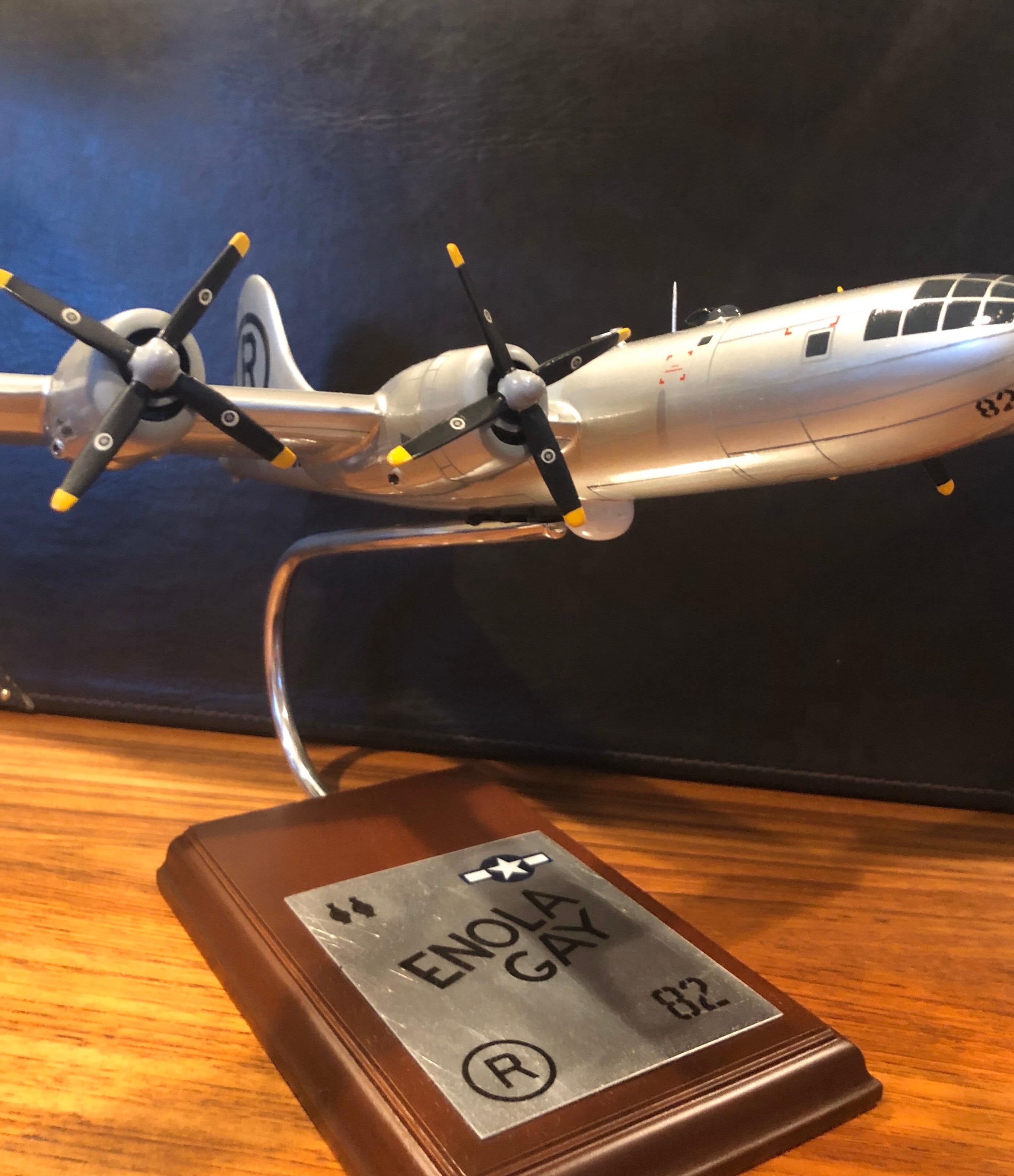 Enola Gay B-29 Bomber Model Airplane Signed by Navigator Dutch Van Kirk WW II 1