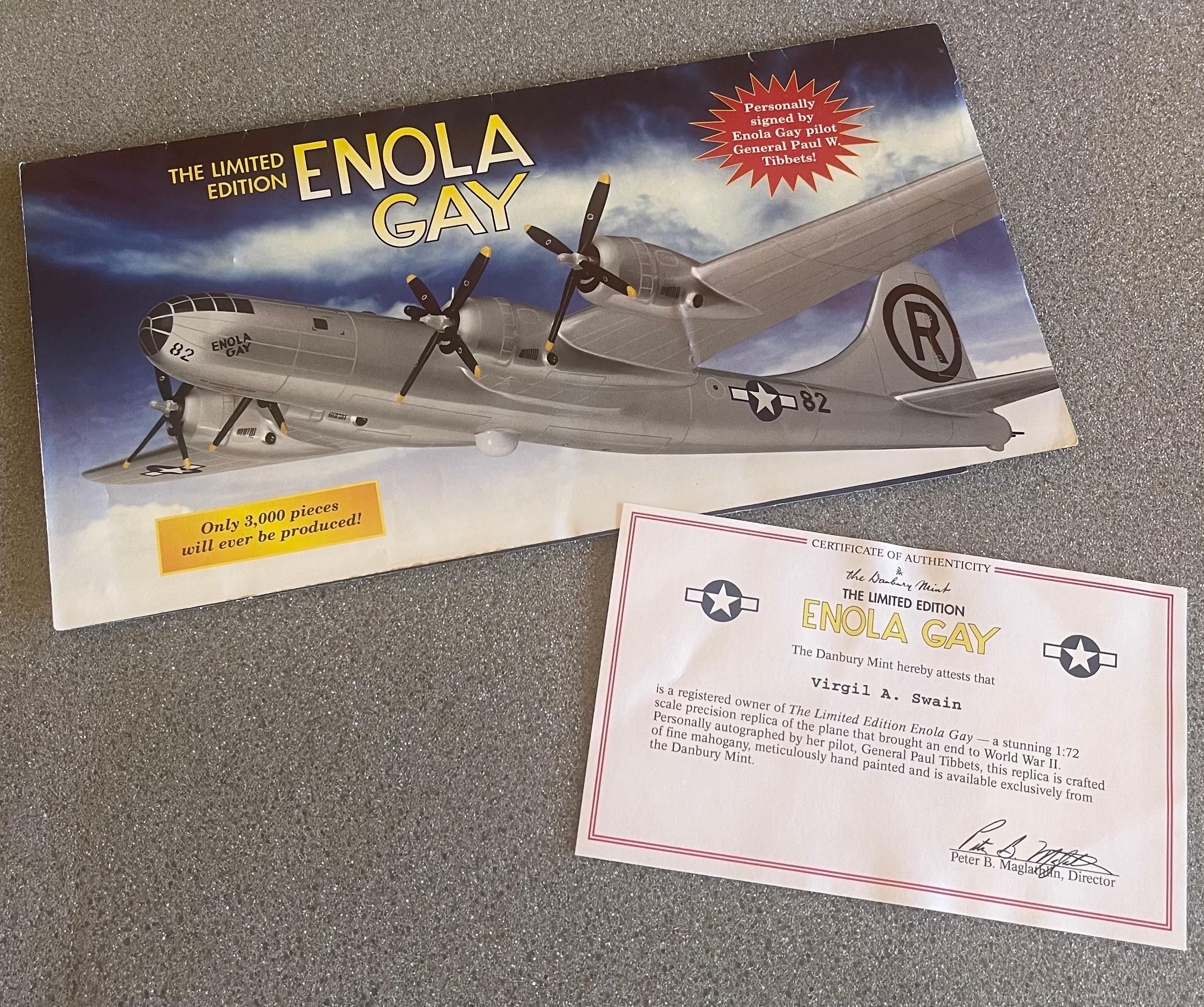 Enola Gay B-29 Bomber Model Airplane, Signed by Pilot Paul Tibbetts WW II For Sale 3
