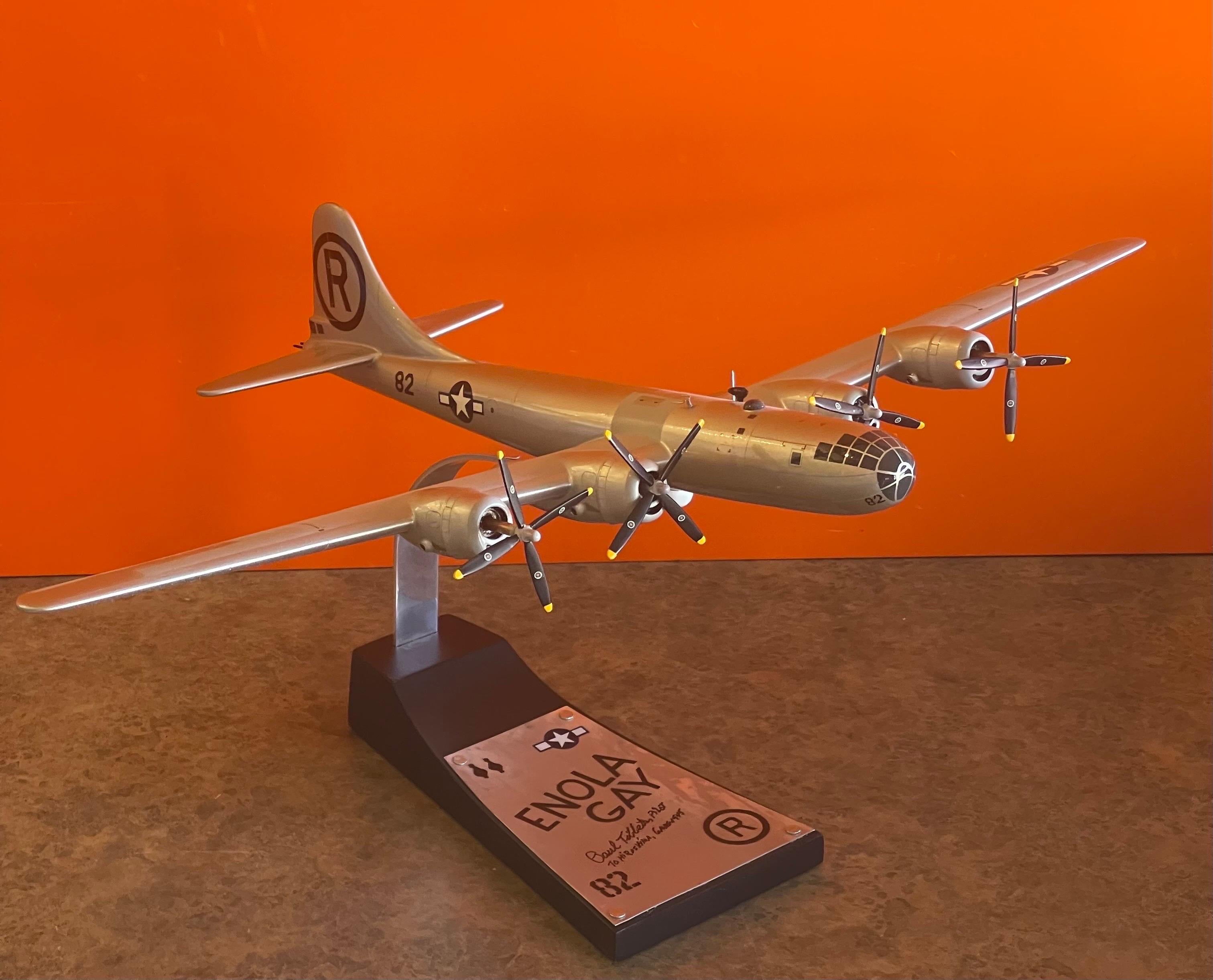 Enola Gay B-29 Bomber Model Airplane, Signed by Pilot Paul Tibbetts WW II 11