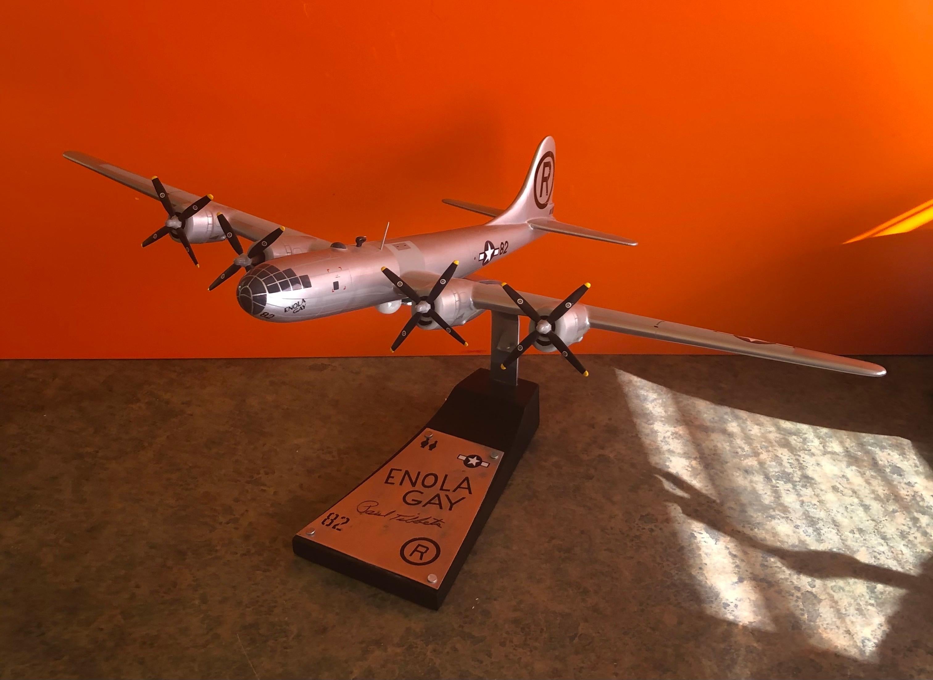 American Enola Gay B-29 Bomber Model Airplane Signed by Pilot Paul Tibbetts WW II