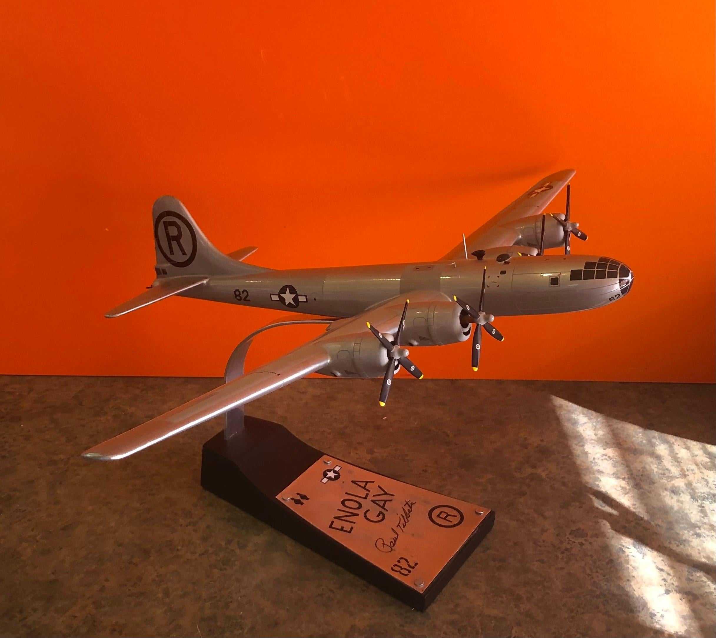 Enola Gay B-29 Bomber Model Airplane Signed by Pilot Paul Tibbetts WW II In Good Condition In San Diego, CA
