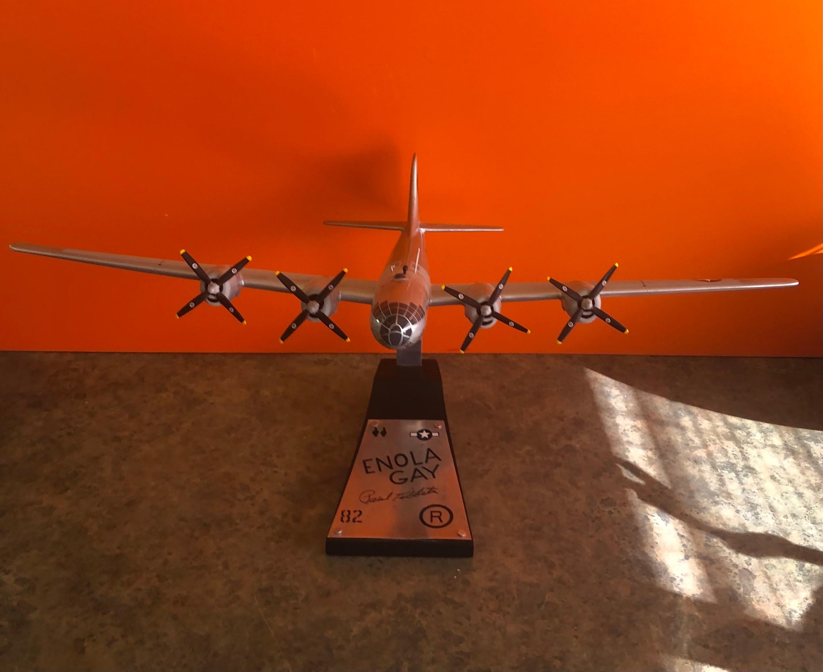 Contemporary Enola Gay B-29 Bomber Model Airplane Signed by Pilot Paul Tibbetts WW II