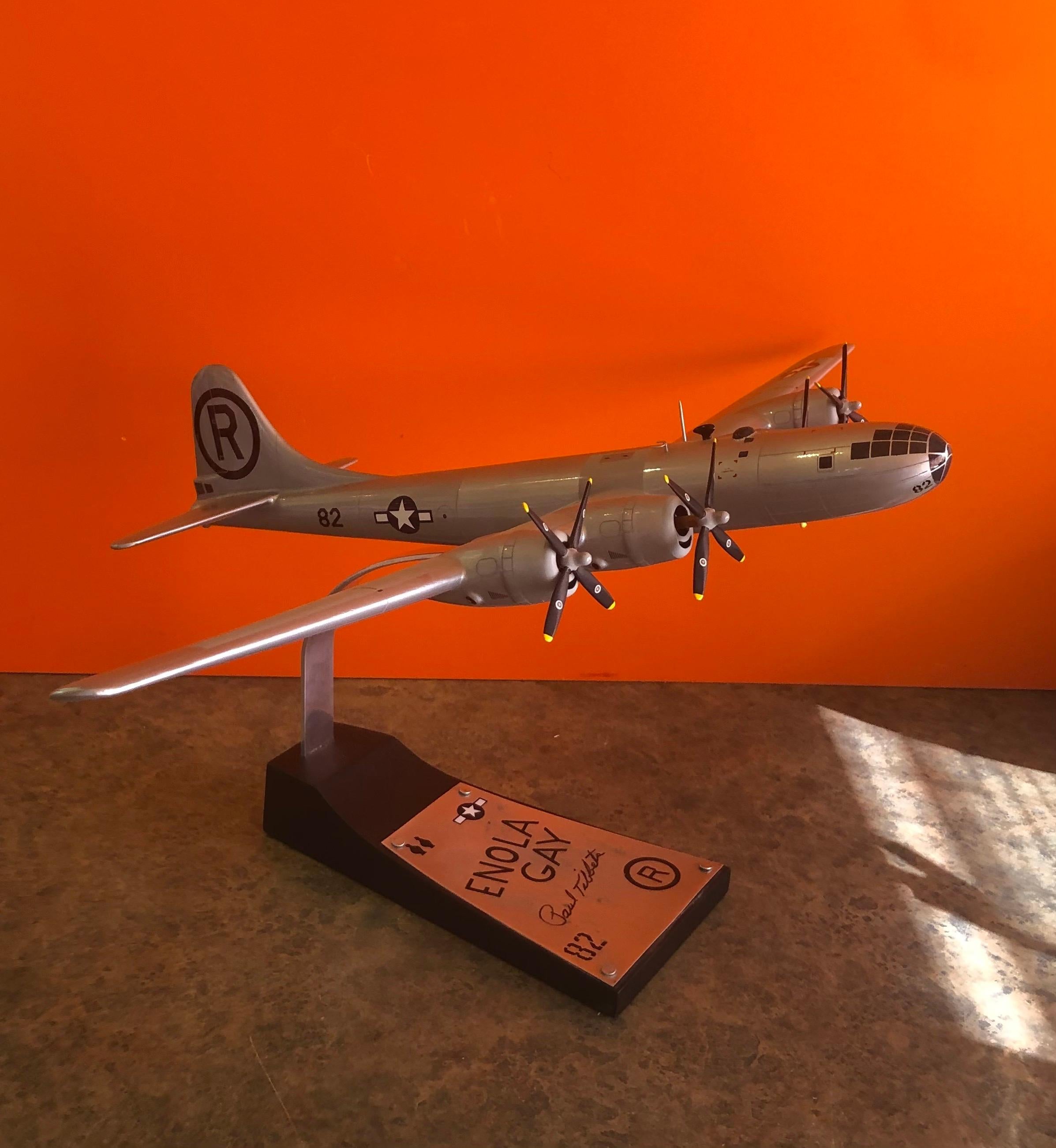 Enola Gay B-29 Bomber Model Airplane Signed by Pilot Paul Tibbetts WW II 1