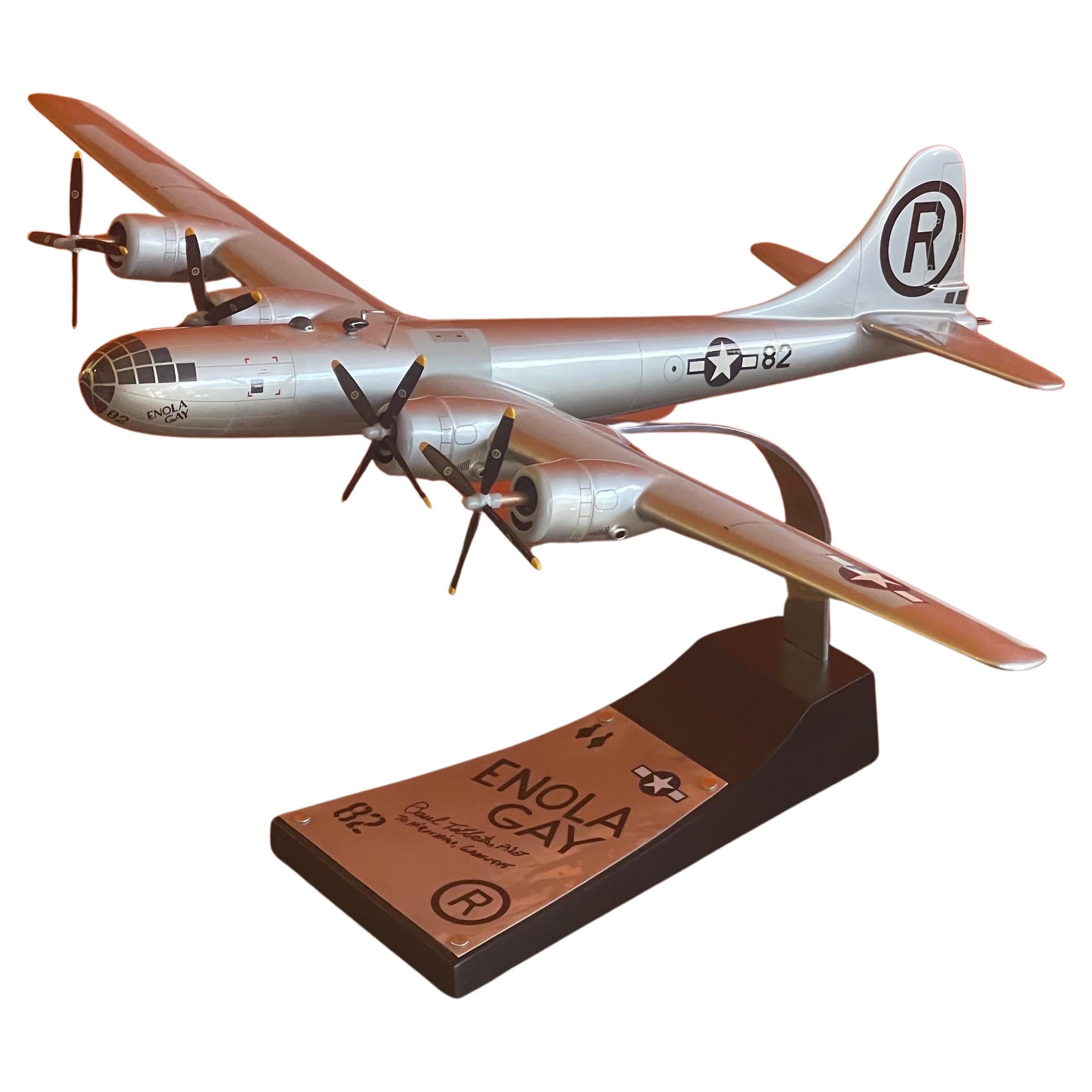 Enola Gay B-29 Bomber Model Airplane, Signed by Pilot Paul Tibbetts WW II For Sale