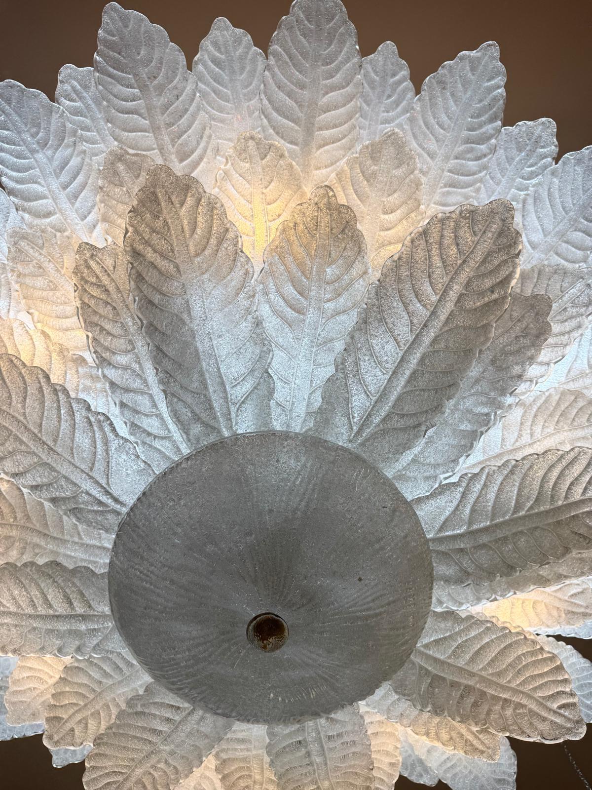Late 20th Century Huge Murano glass chandelier from the 1970s For Sale