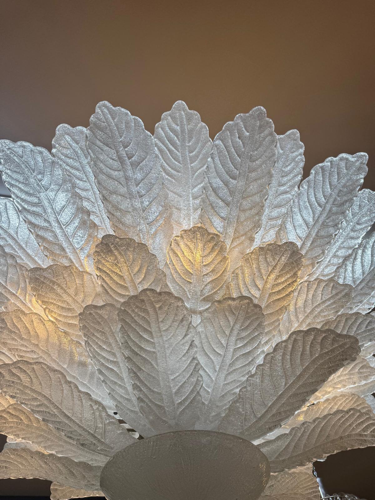 Metal Huge Murano glass chandelier from the 1970s For Sale