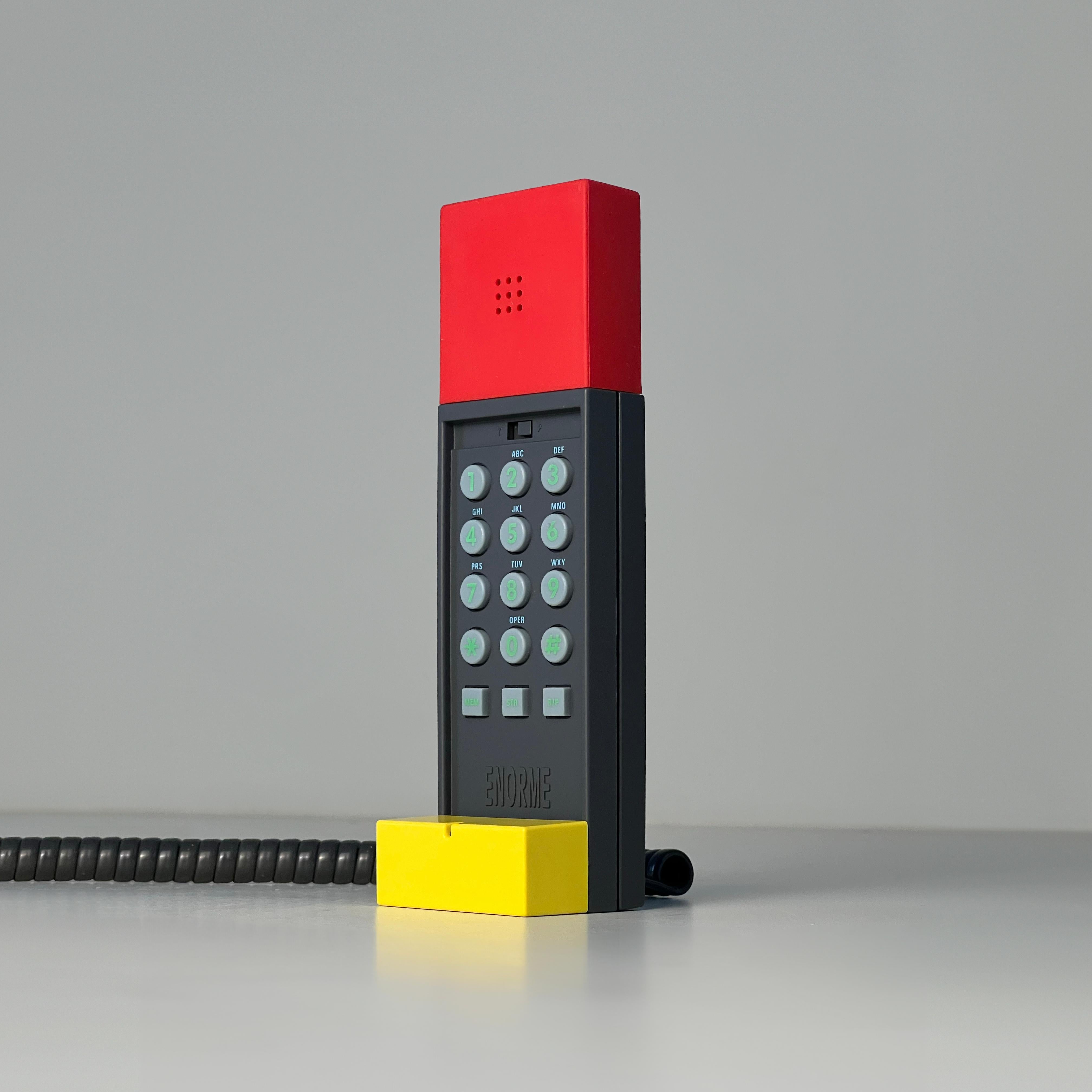 Enorme Telephone Handset designed by Ettore Sottsass for Brondi, Italy 1986 5