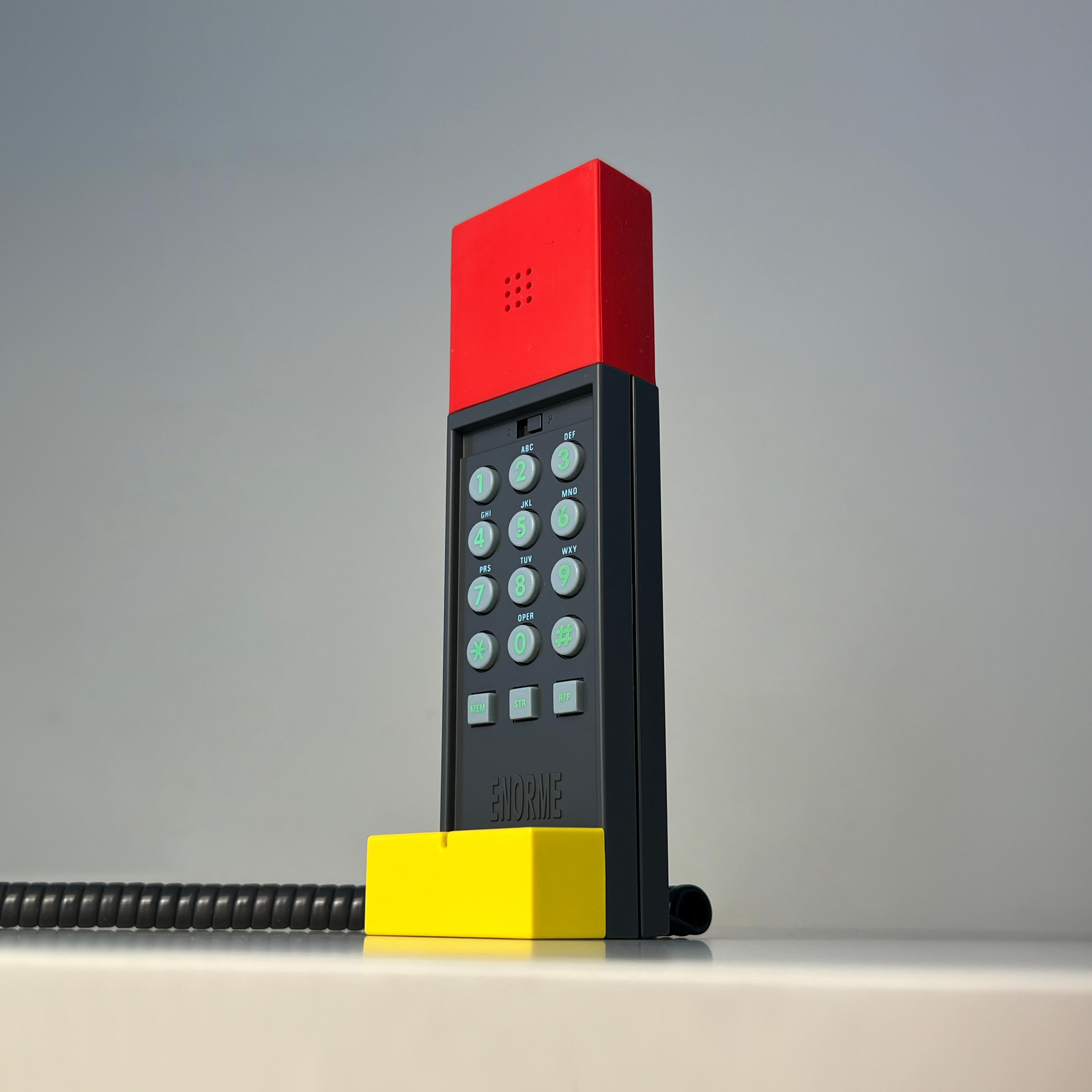 Enorme Telephone Handset designed by Ettore Sottsass for Brondi, Italy 1986 7