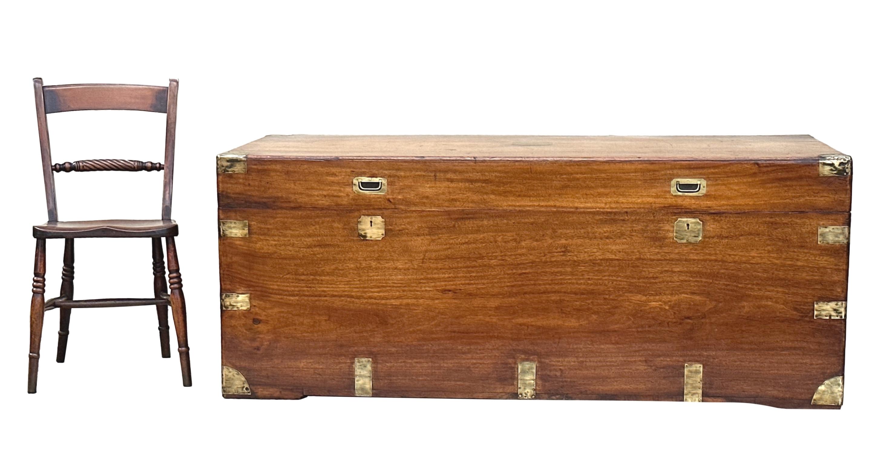Enormous 19th Century Camphor Campaign Trunk 10