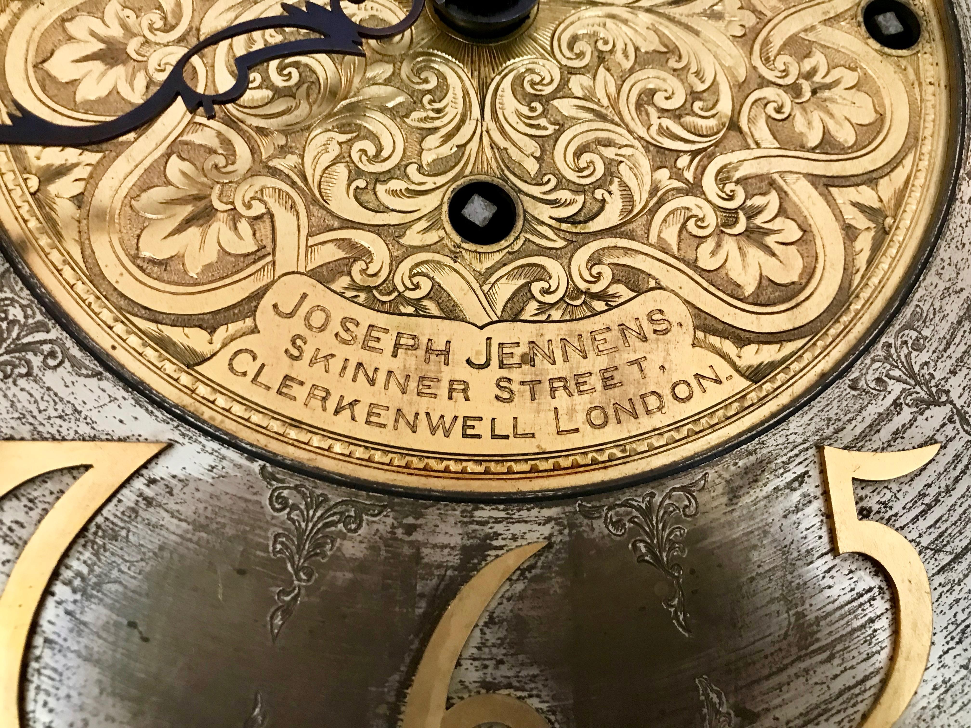 Énorme horloge anglaise à grand boîtier du 19ème siècle en vente 6
