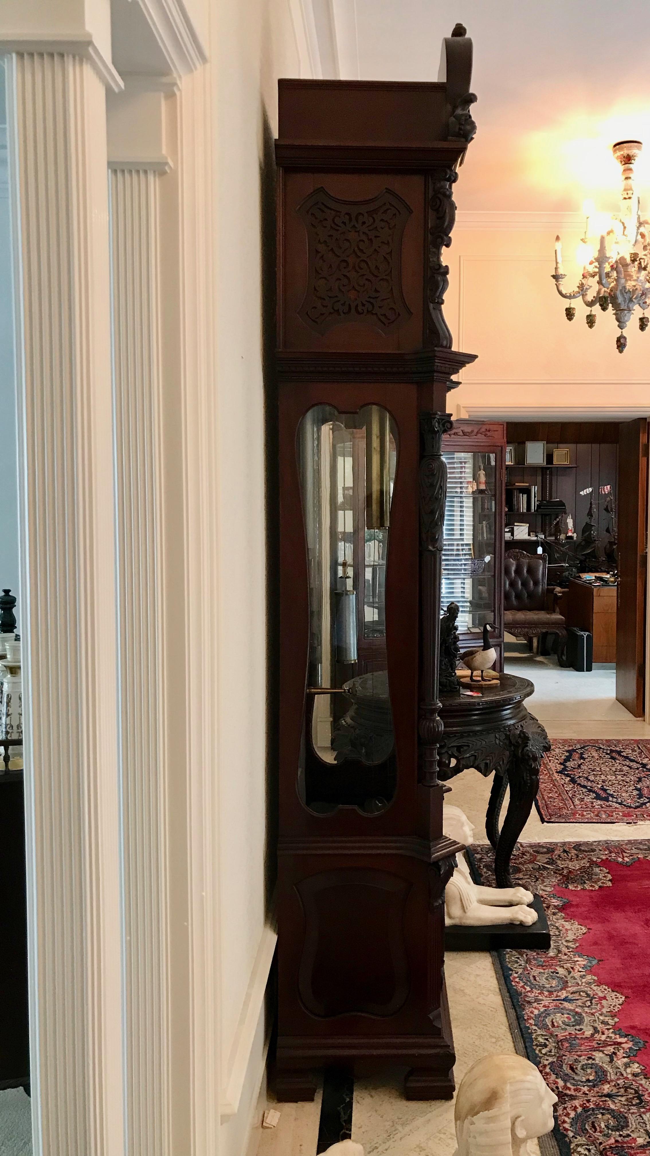 Enormous 19th Century English Tall Case Clock In Good Condition For Sale In West Palm Beach, FL