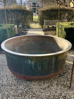 Enormous 19th Century Riveted French Copper Cheese Vat Fountain/Planter/Bathtub