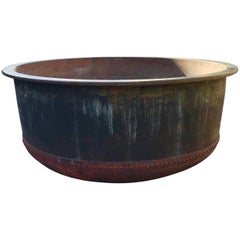 Used Enormous 19th Century Riveted French Copper Cheese Vat Fountain/Planter/Bathtub