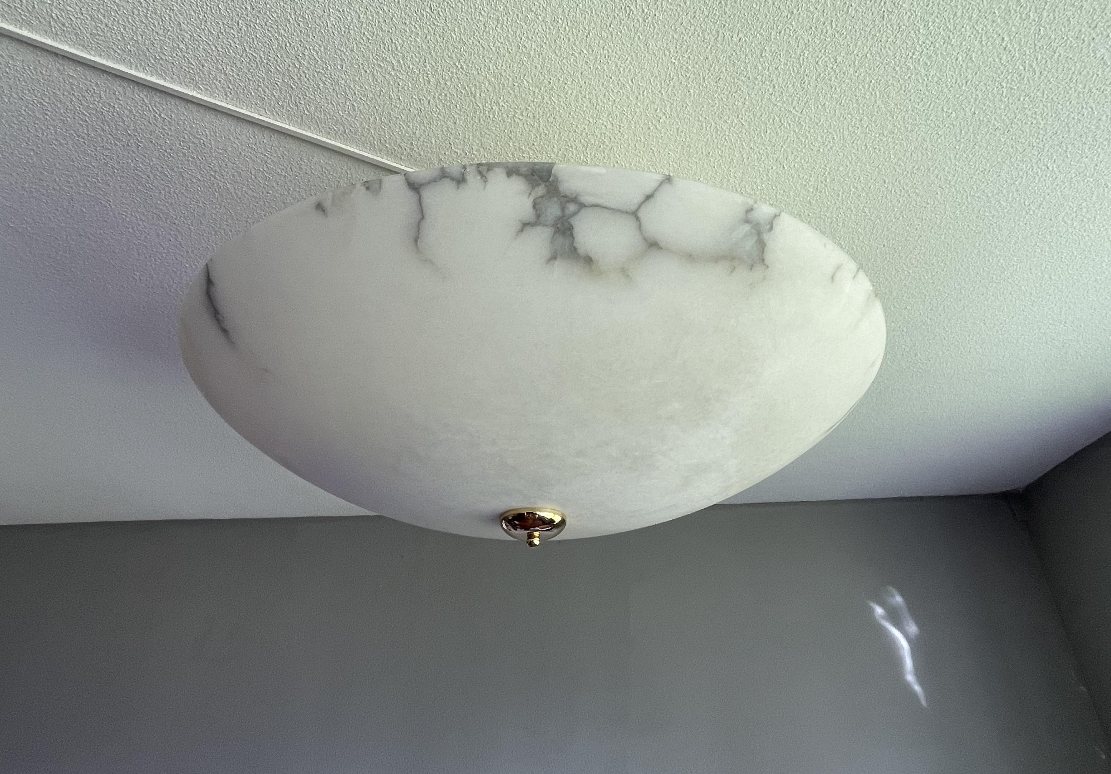 Enormous 30Ø Flush Mount / Pendant with Stunning Full Moon-Like Alabaster Shade 2