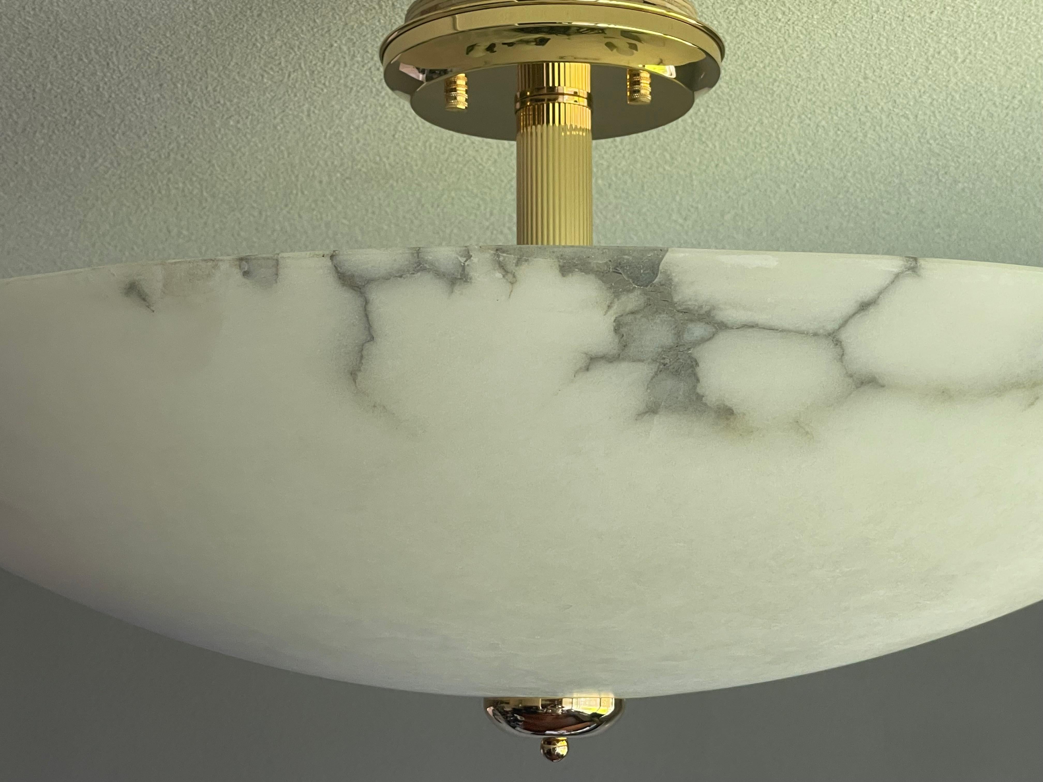 Enormous 30Ø Flush Mount / Pendant with Stunning Full Moon-Like Alabaster Shade 4