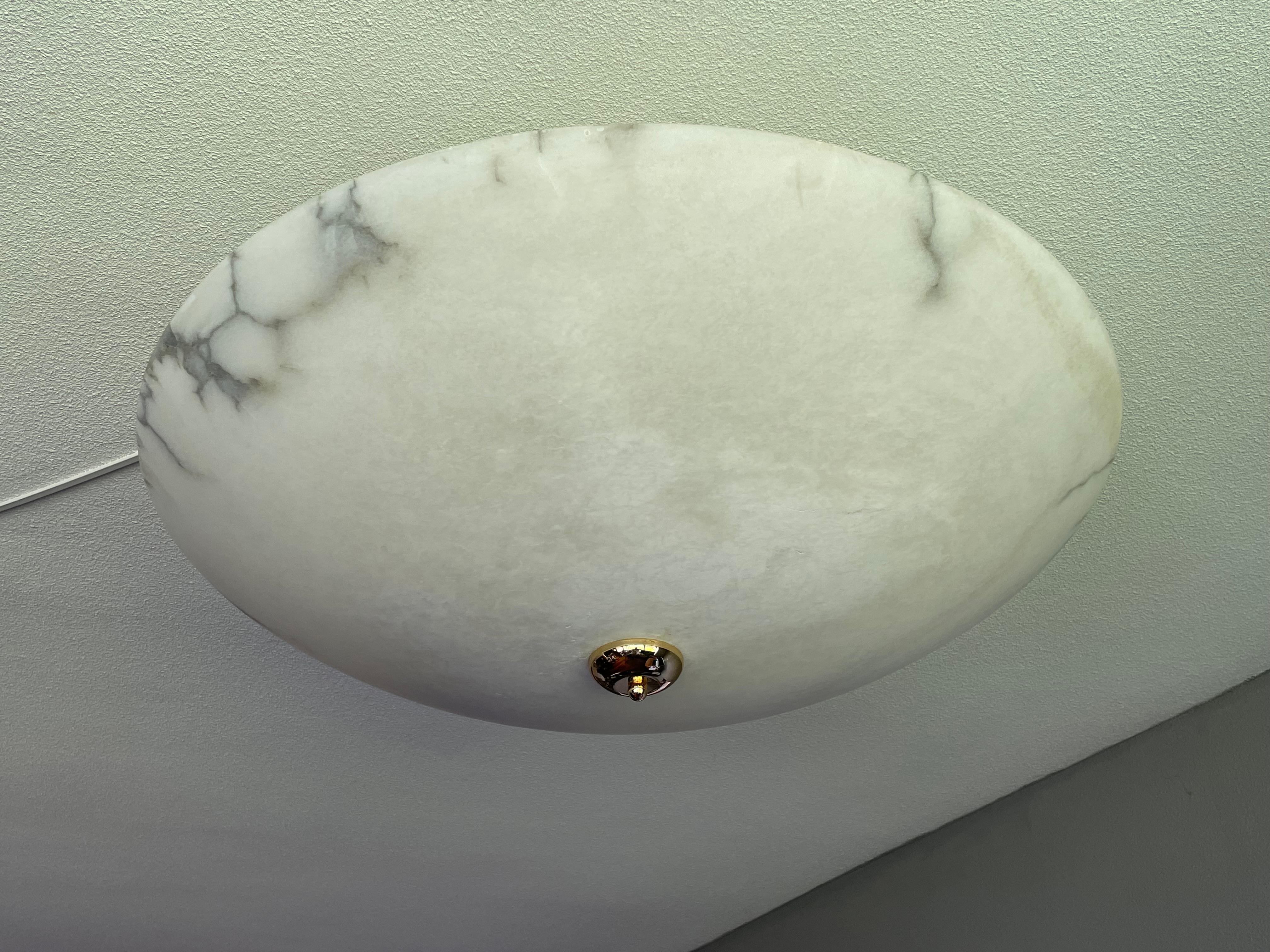 Enormous 30Ø Flush Mount / Pendant with Stunning Full Moon-Like Alabaster Shade 6
