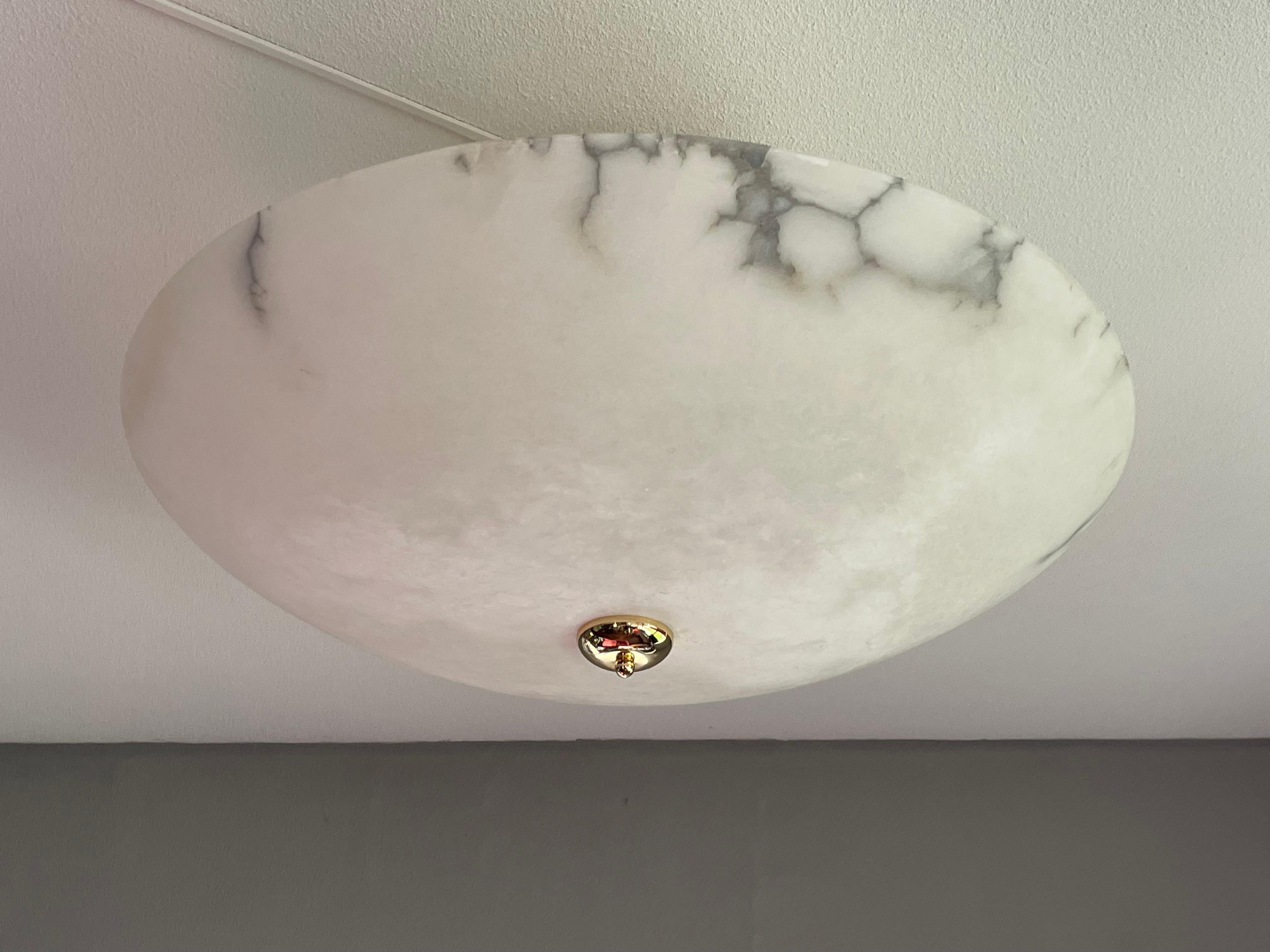 Enormous 30Ø Flush Mount / Pendant with Stunning Full Moon-Like Alabaster Shade 12